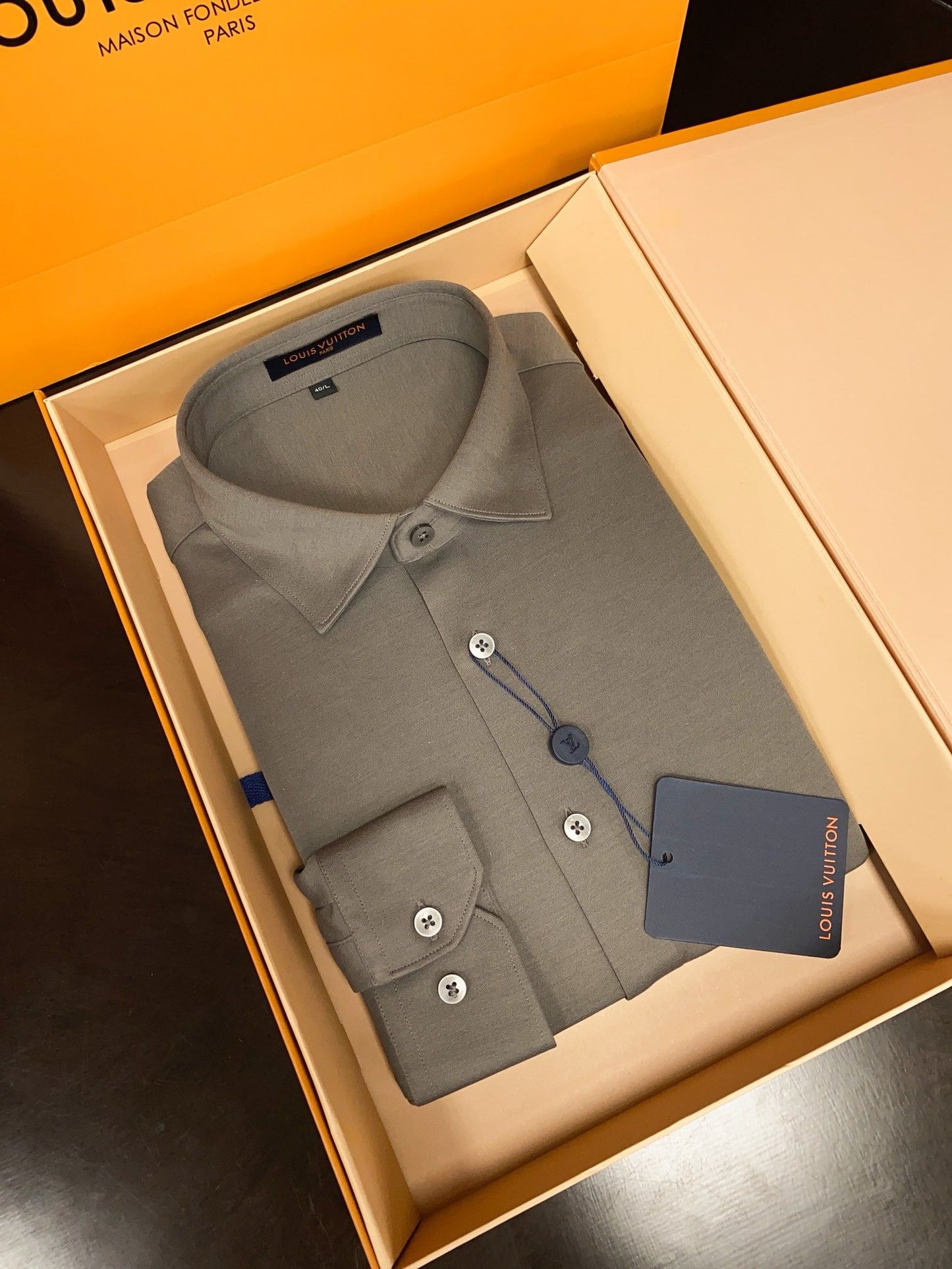 Men’s Olive Grey Modern Dress Shirt - SUITHARBOR
