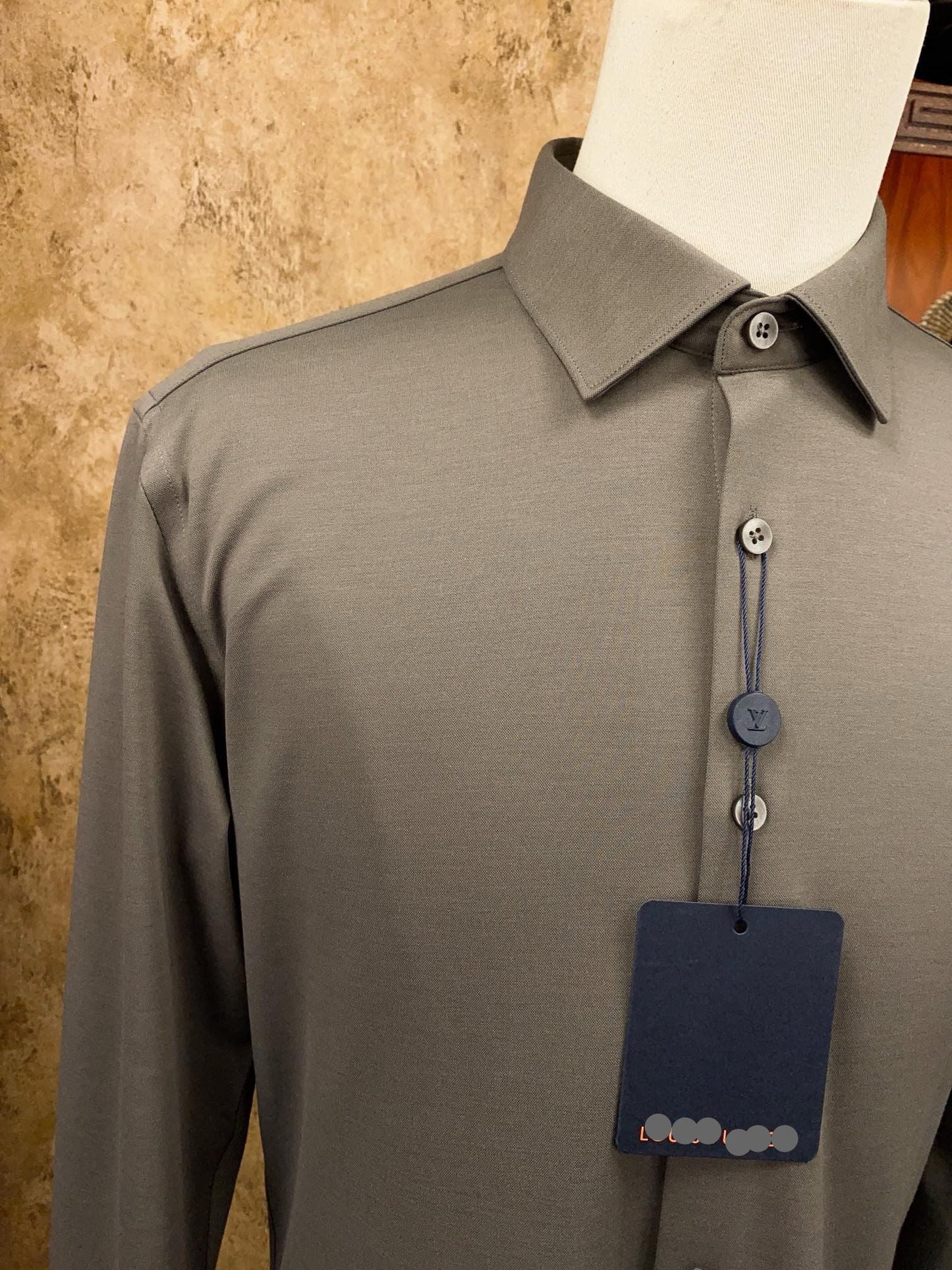 Men’s Olive Grey Modern Dress Shirt - SUITHARBOR