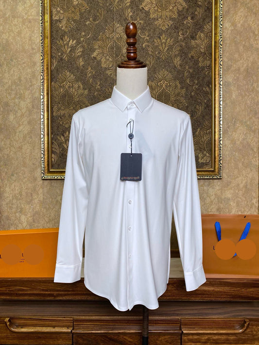Men’s Pure White Signature Dress Shirt - SUITHARBOR