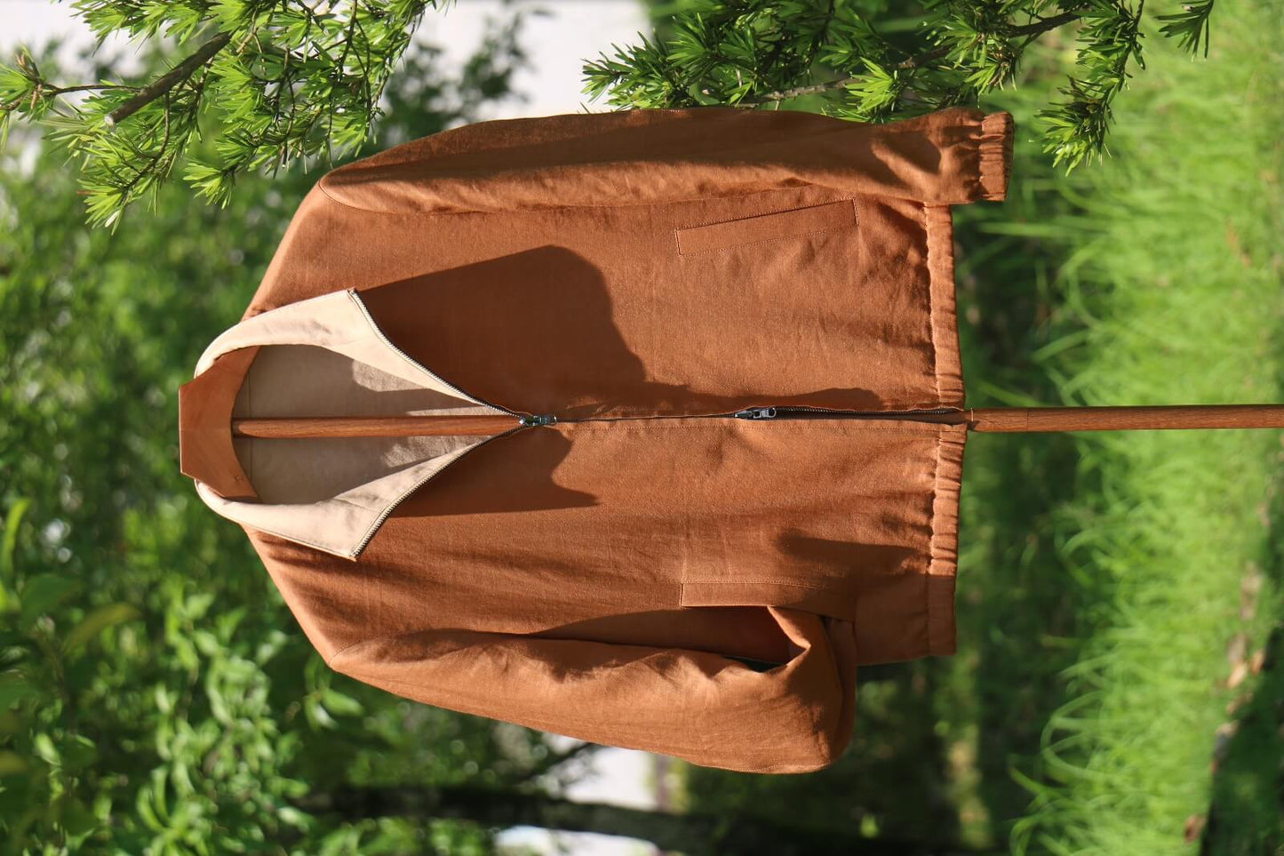 Men's Reversible Linen Bomber Jacket – Tan & Clay - SUITHARBOR