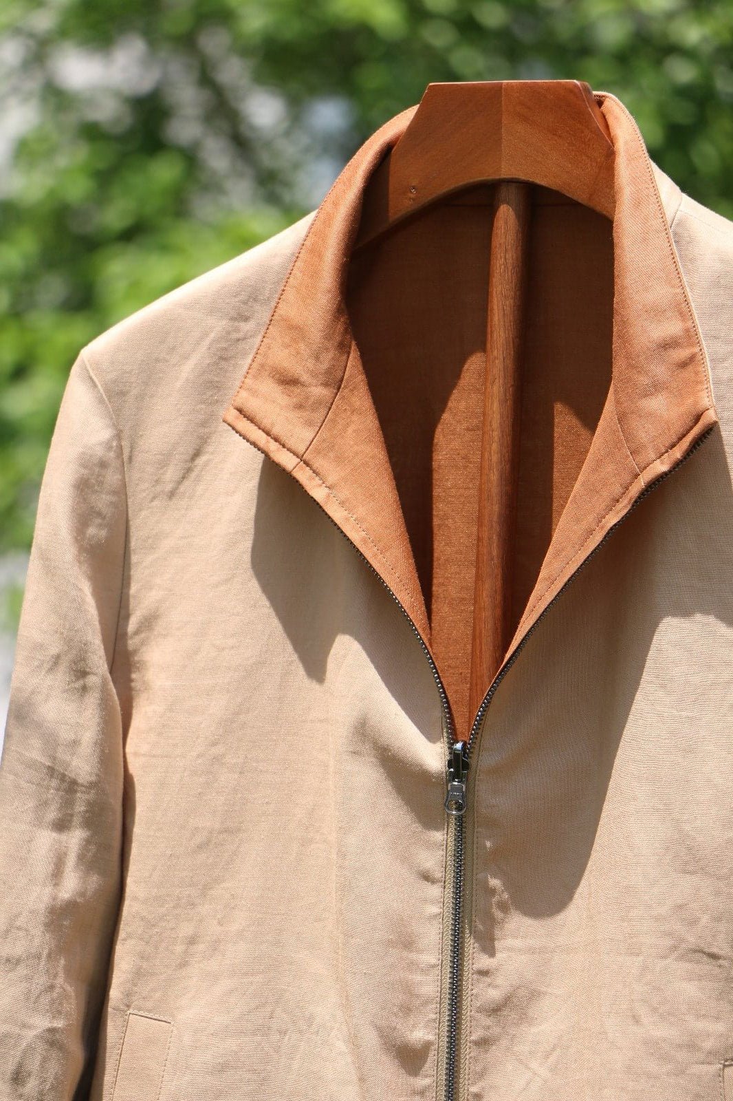 Men's Reversible Linen Bomber Jacket – Tan & Clay - SUITHARBOR