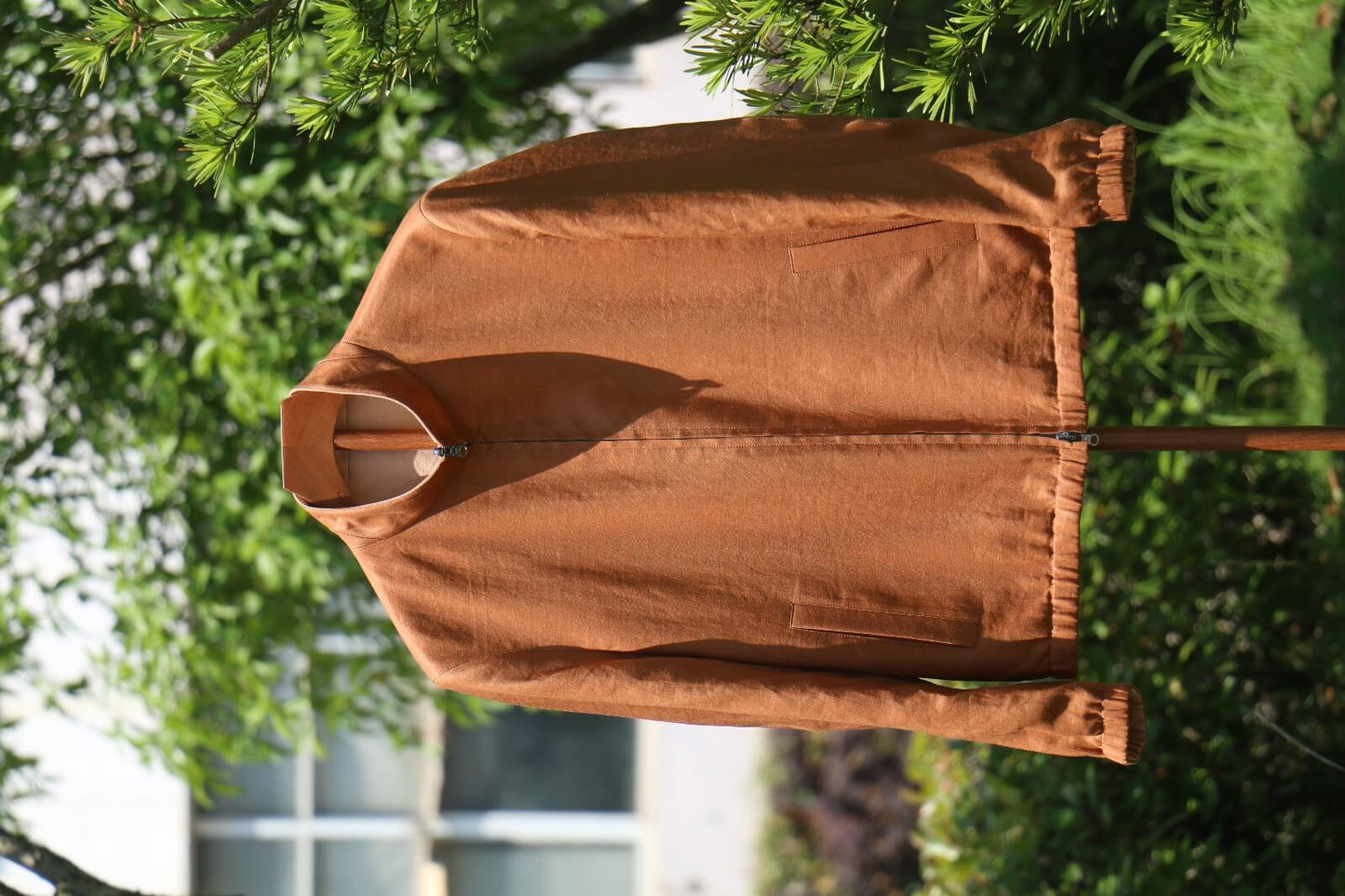 Men's Reversible Linen Bomber Jacket – Tan & Clay - SUITHARBOR