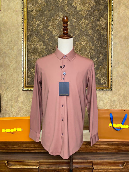 Men’s Rose Mauve Dress Shirt – Modern Formalwear for Business & Events L