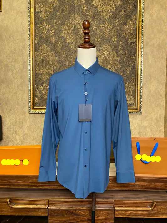 Men’s Slate Blue Dress Shirt - SUITHARBOR