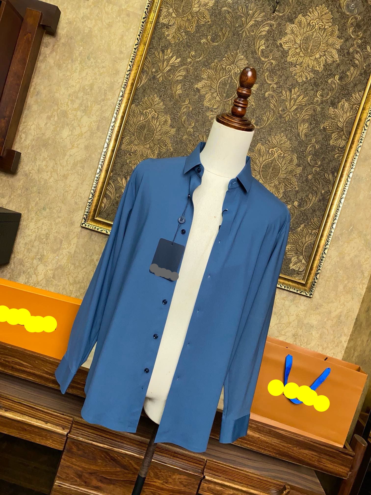 Men’s Slate Blue Dress Shirt - SUITHARBOR