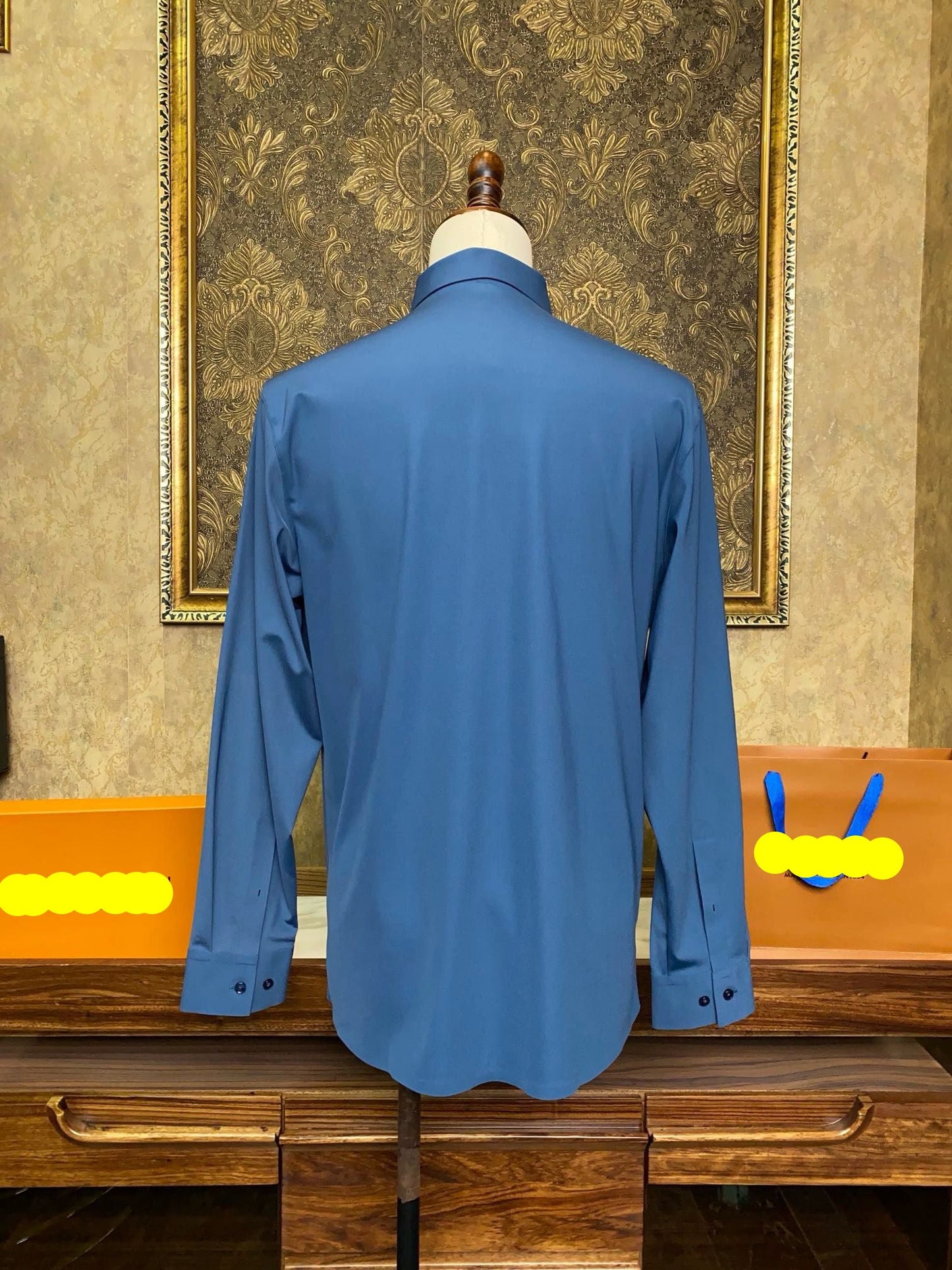Men’s Slate Blue Dress Shirt - SUITHARBOR