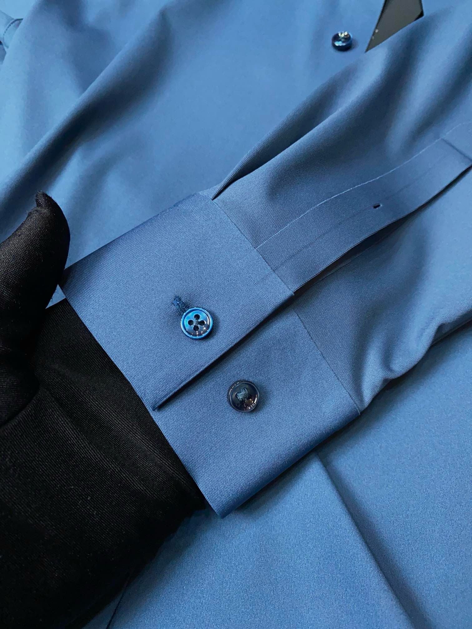 Men’s Slate Blue Dress Shirt - SUITHARBOR