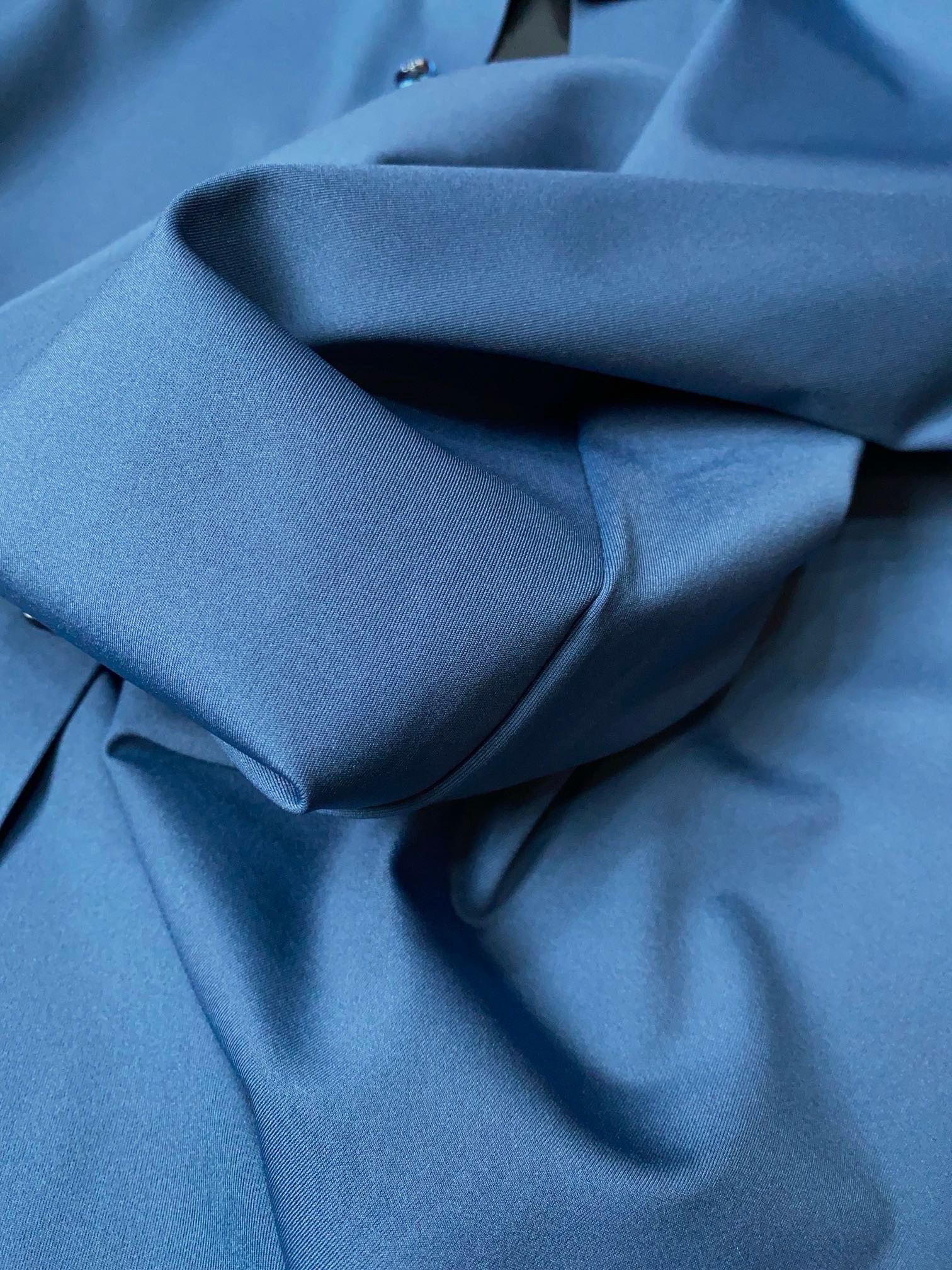 Men’s Slate Blue Dress Shirt - SUITHARBOR