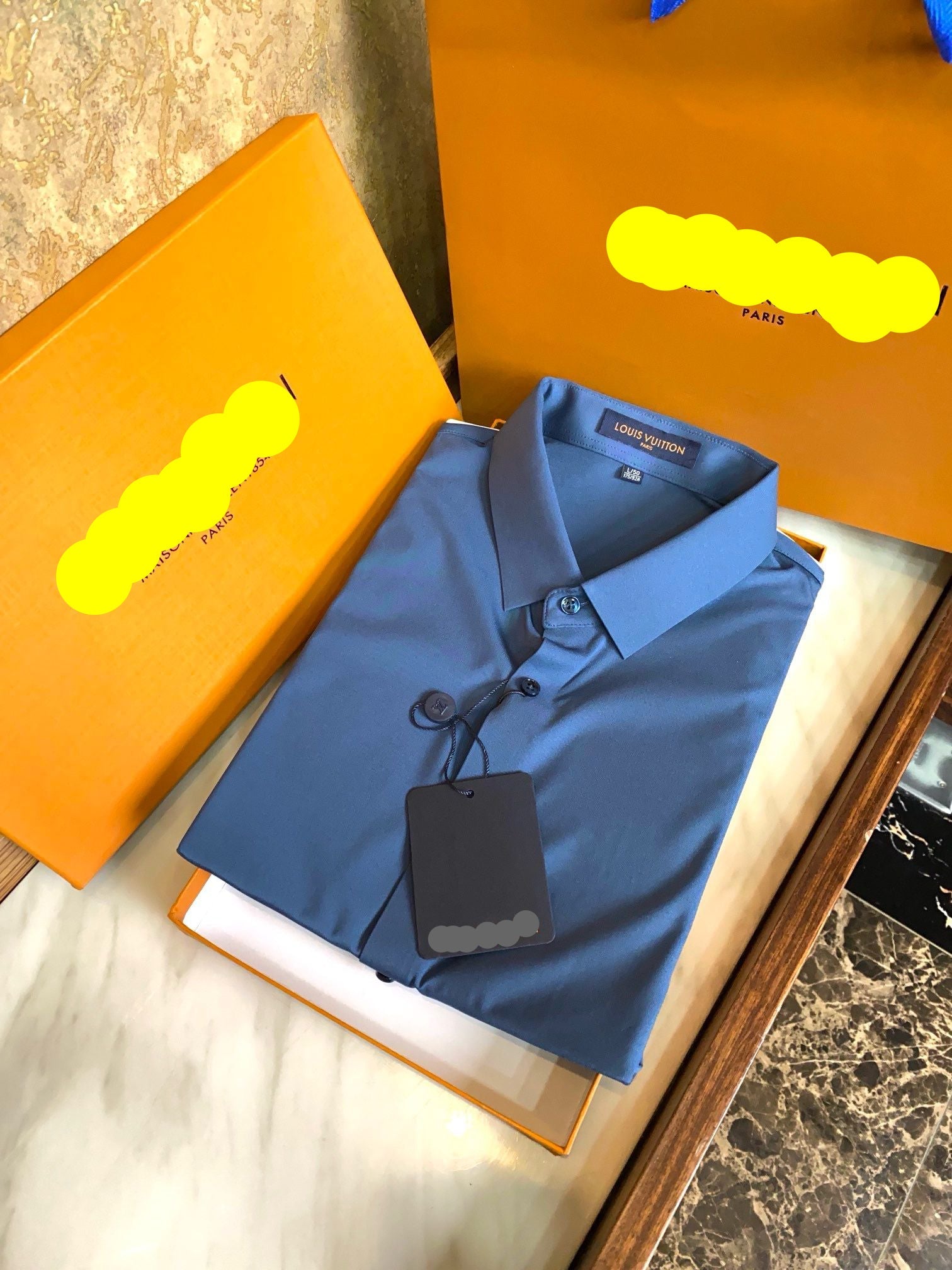 Men’s Slate Blue Dress Shirt - SUITHARBOR