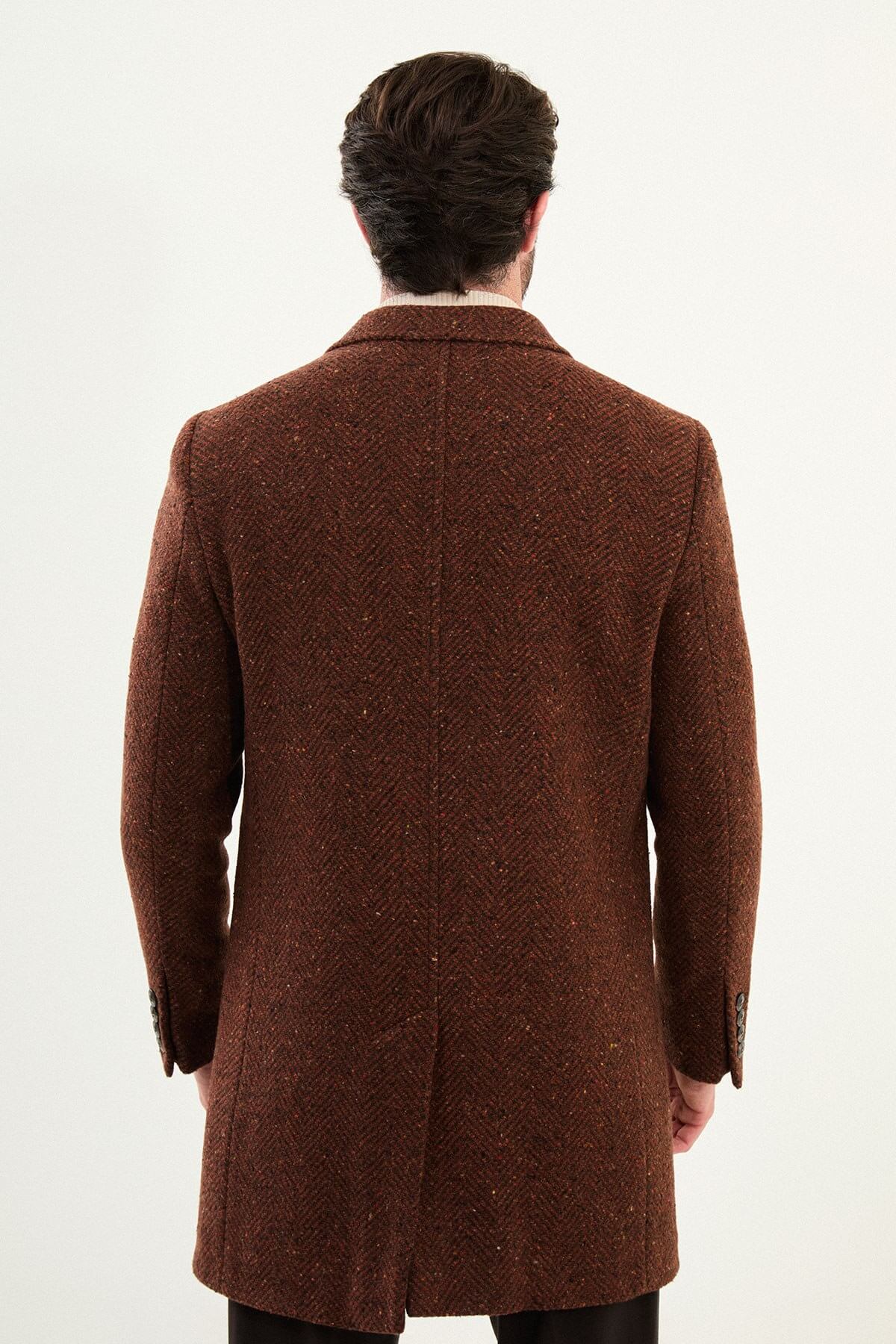 Men’s Tile Brown Heritage Wool Overcoat - SUITHARBOR