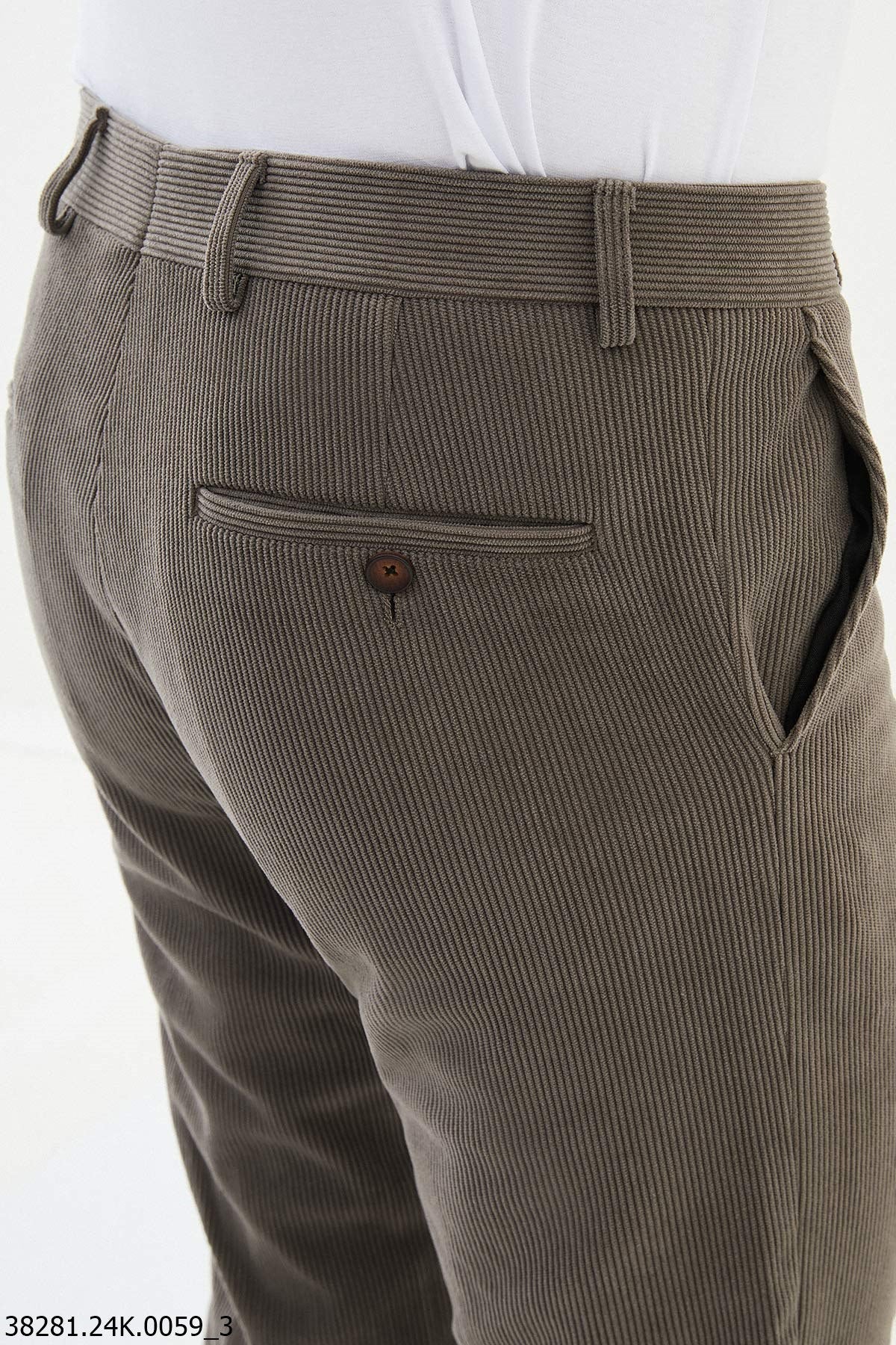 Men’s Vizon Slim Fit Textured Trousers - SUITHARBOR