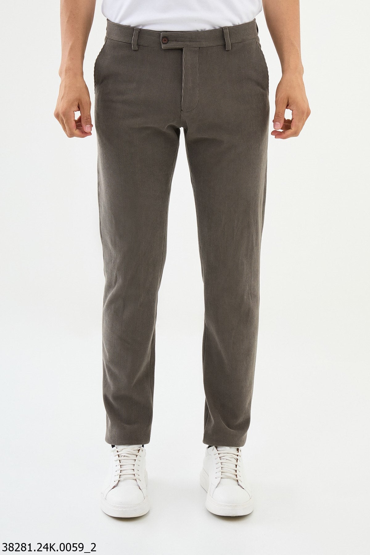 Men’s Vizon Slim Fit Textured Trousers - SUITHARBOR