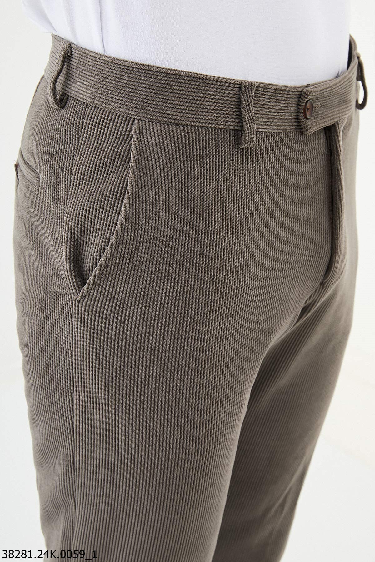 Men’s Vizon Slim Fit Textured Trousers - SUITHARBOR