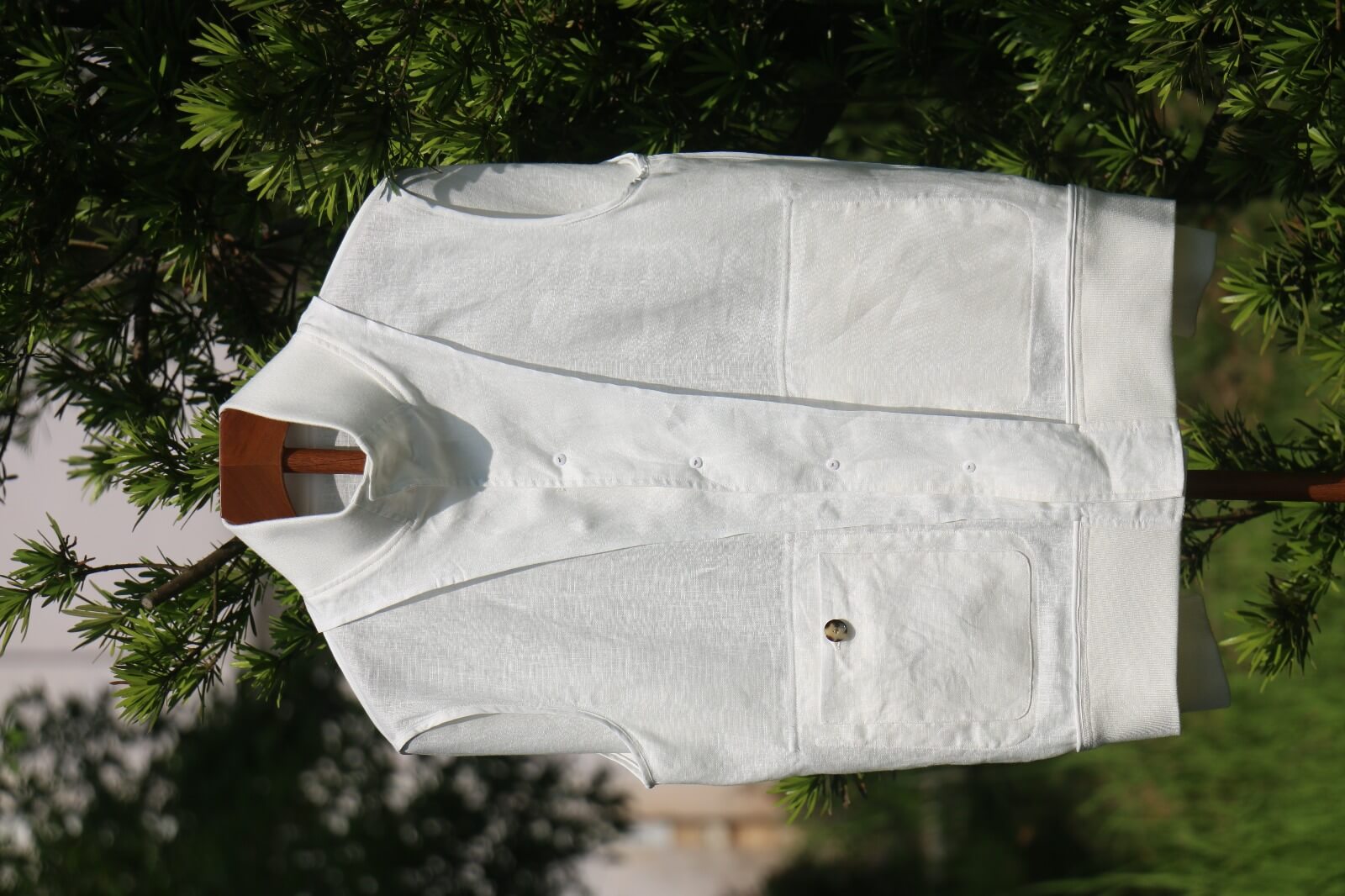 Men’s White Linen Utility Jacket - SUITHARBOR