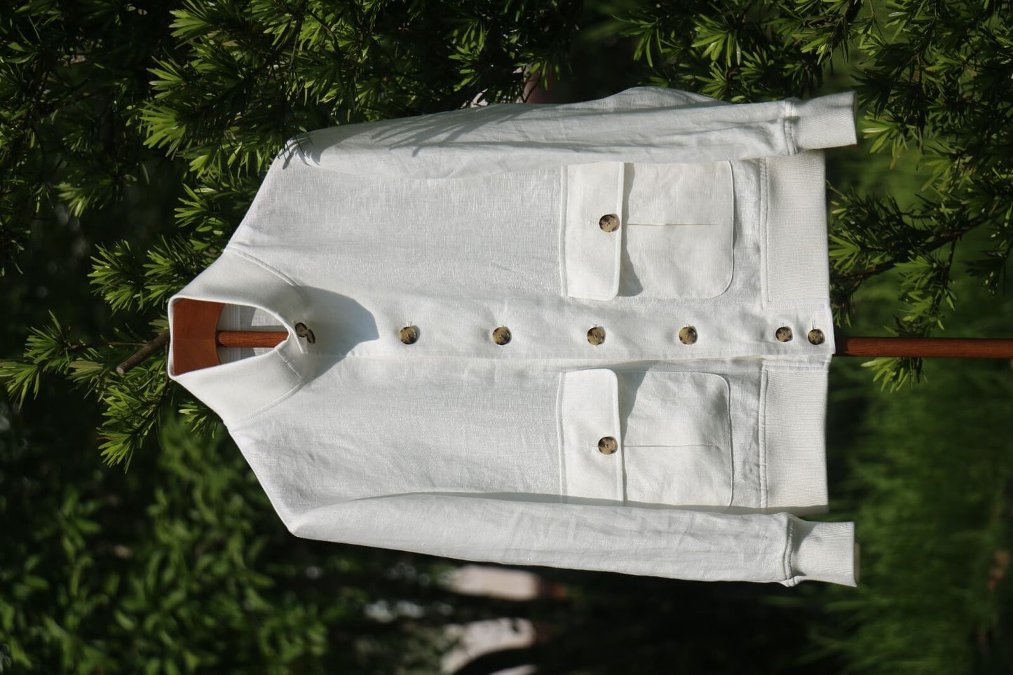 Men’s White Linen Utility Jacket - SUITHARBOR