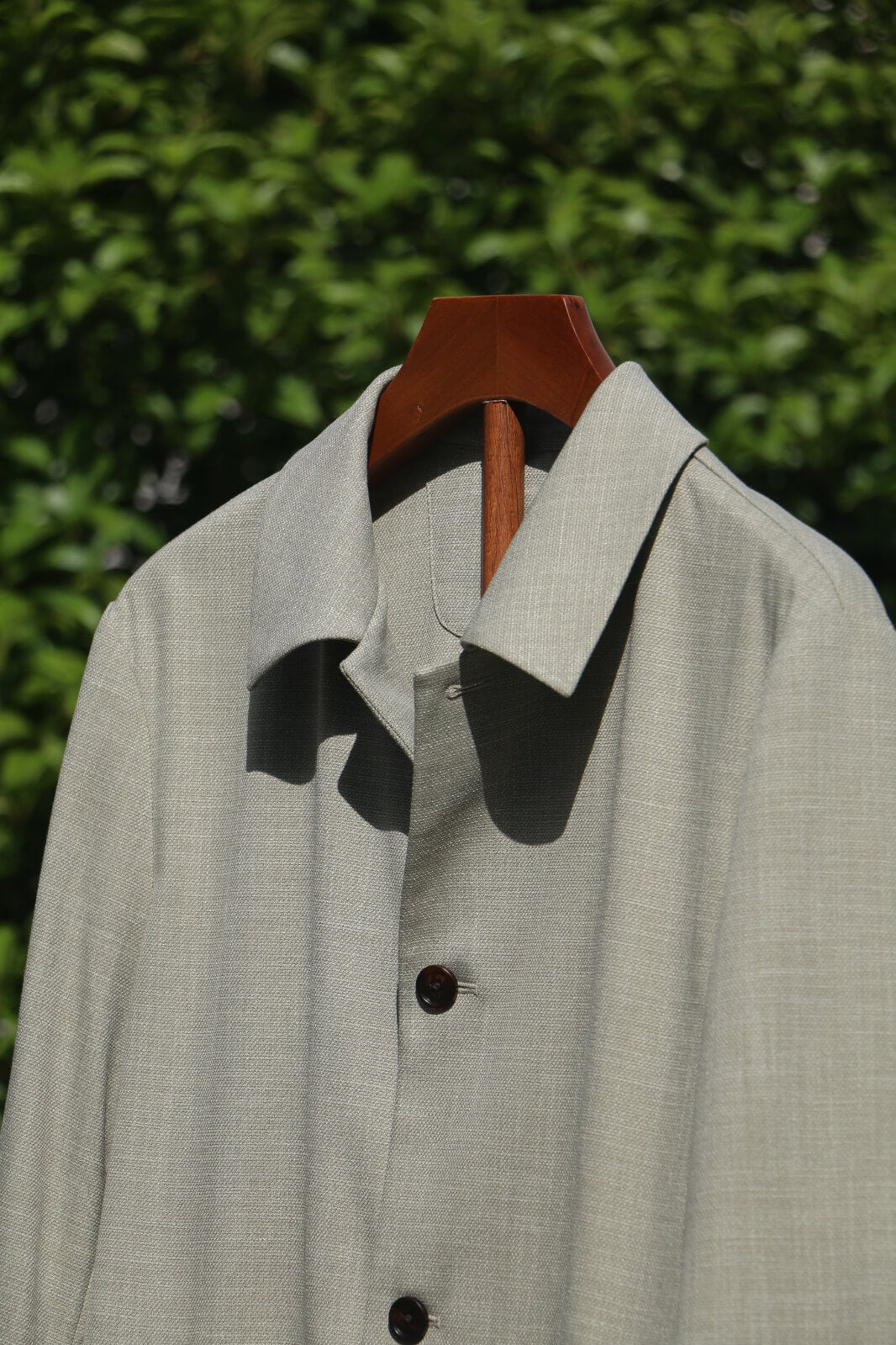 Minimalist Overshirt Jacket in Sage Green Wool Blend - SUITHARBOR