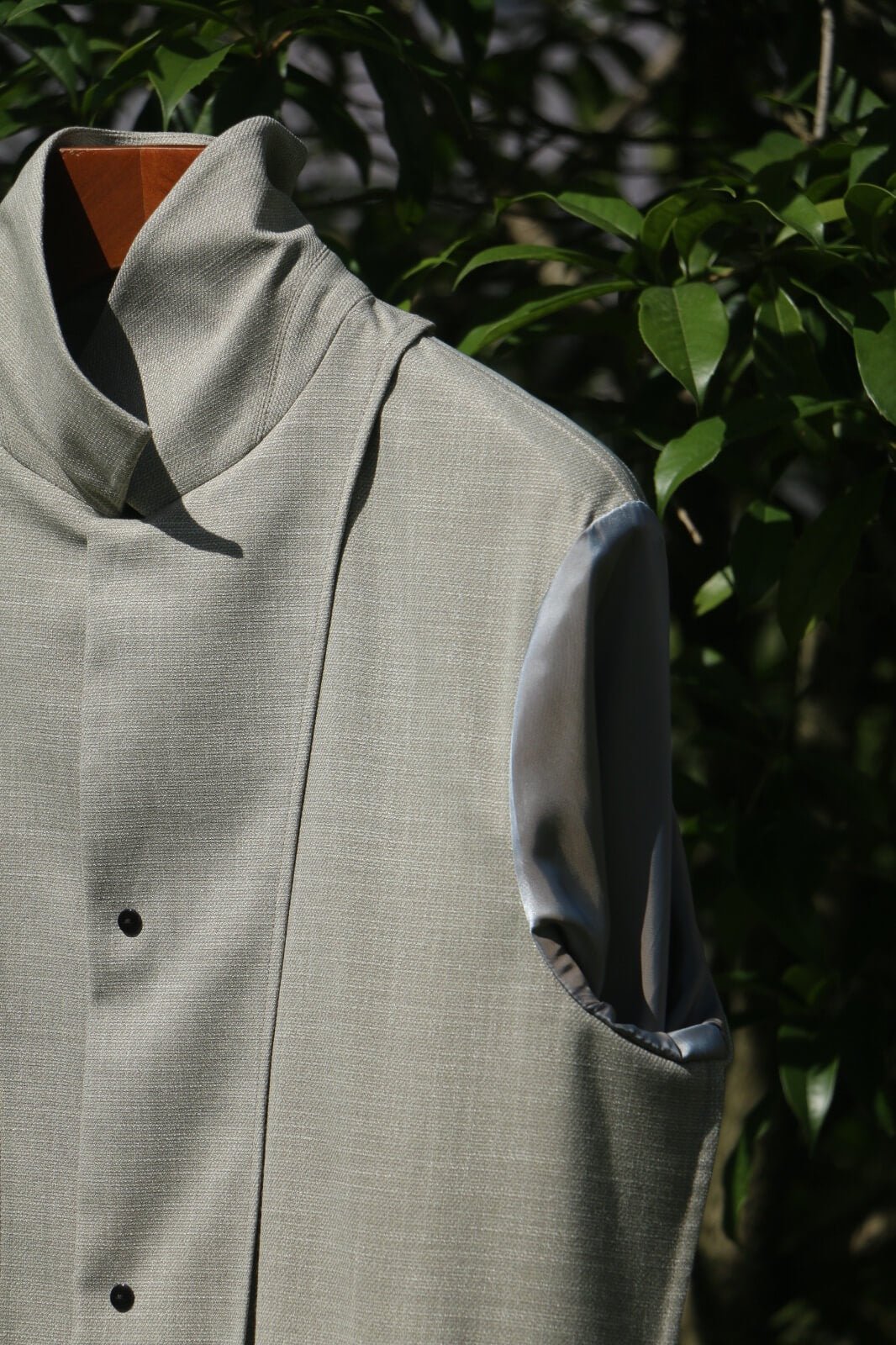Minimalist Overshirt Jacket in Sage Green Wool Blend - SUITHARBOR