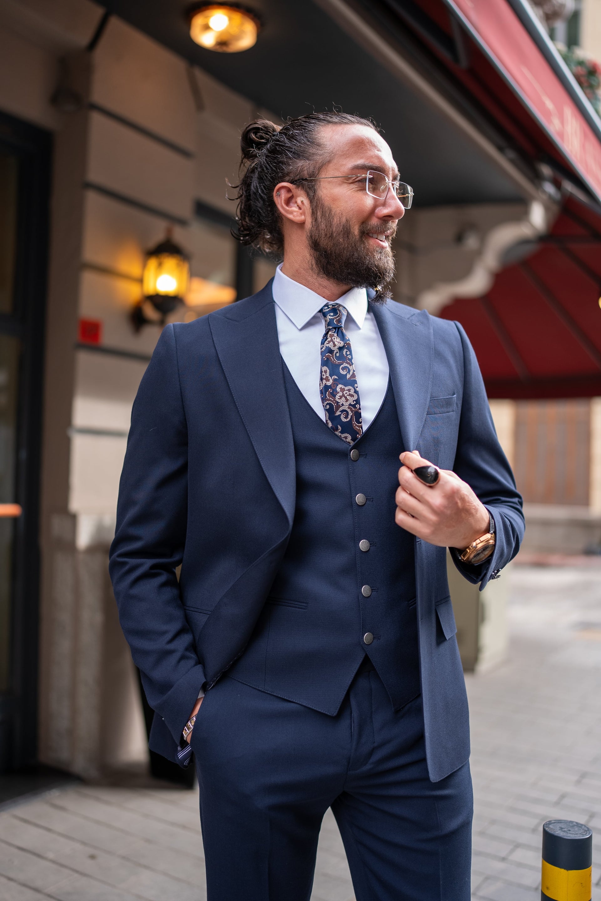 navy suit with light blue dress Light Blue Verona Suit