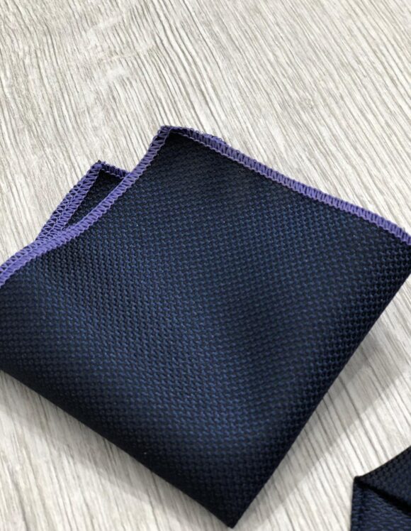 Navy Blue Textured Tie for Men - SUITHARBOR