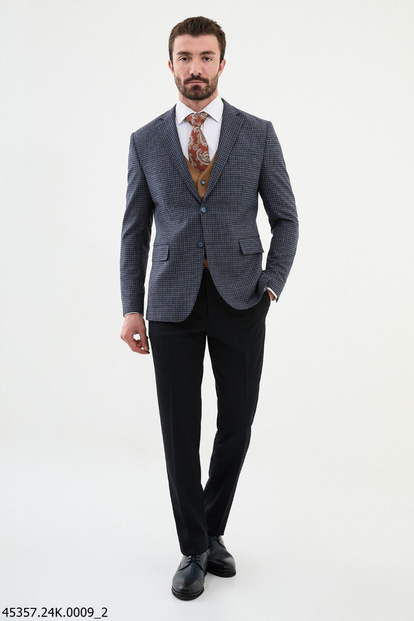 Navy Blue Two - Button Suit - SUITHARBOR