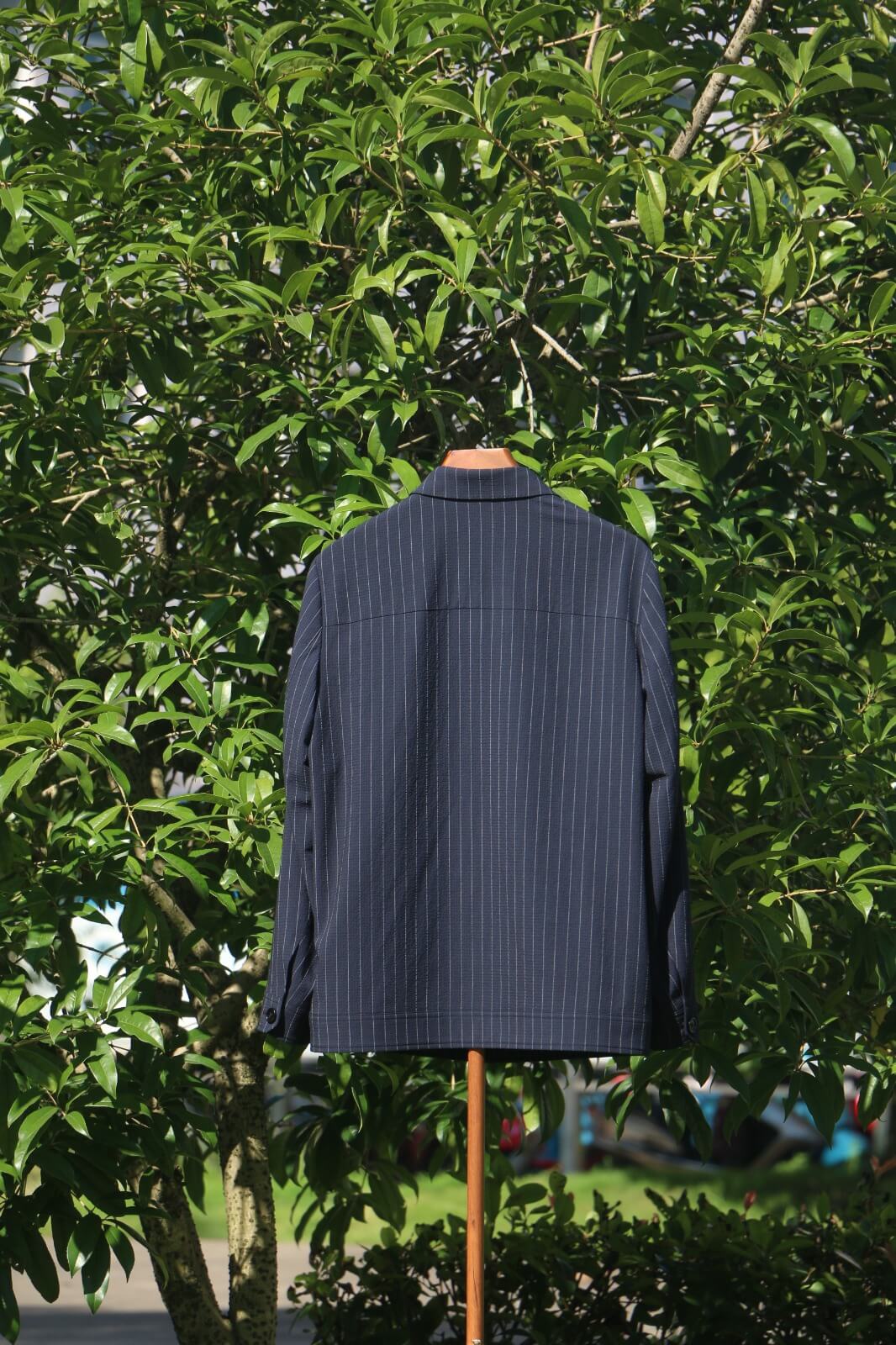Navy Pinstripe Technical Jacket – Zegna Fabric Edition - SUITHARBOR