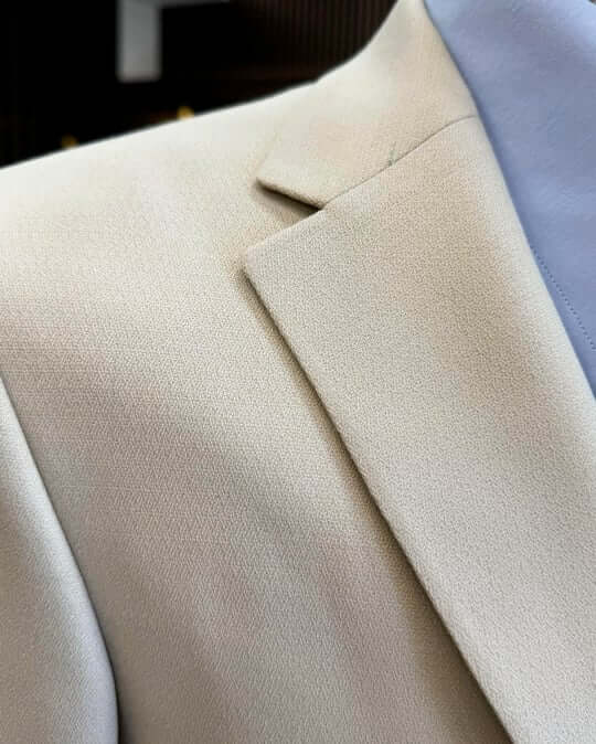 Beige Italian Slim Fit 2-Piece Suit for Men