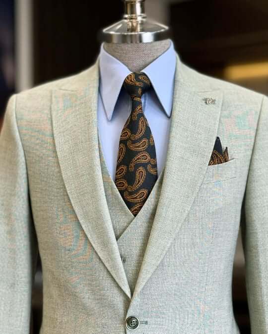 Green Men's 3-Piece Italian Suit