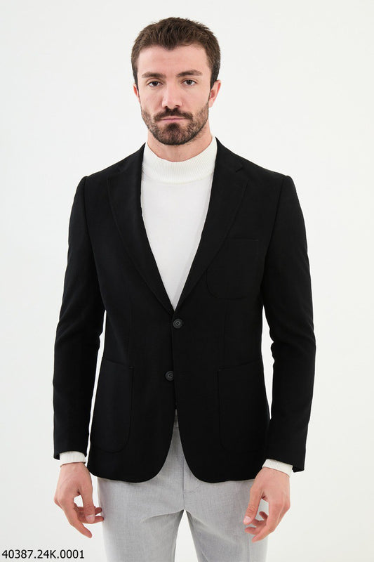 Jet Black Modern Fit Blazer