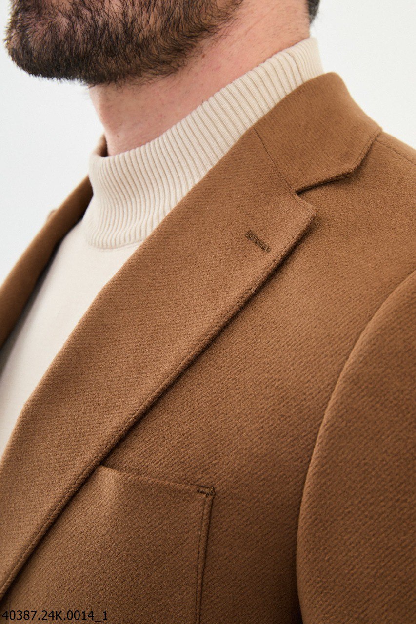 Suitharbor Camel Single-Button Tailored Blazer