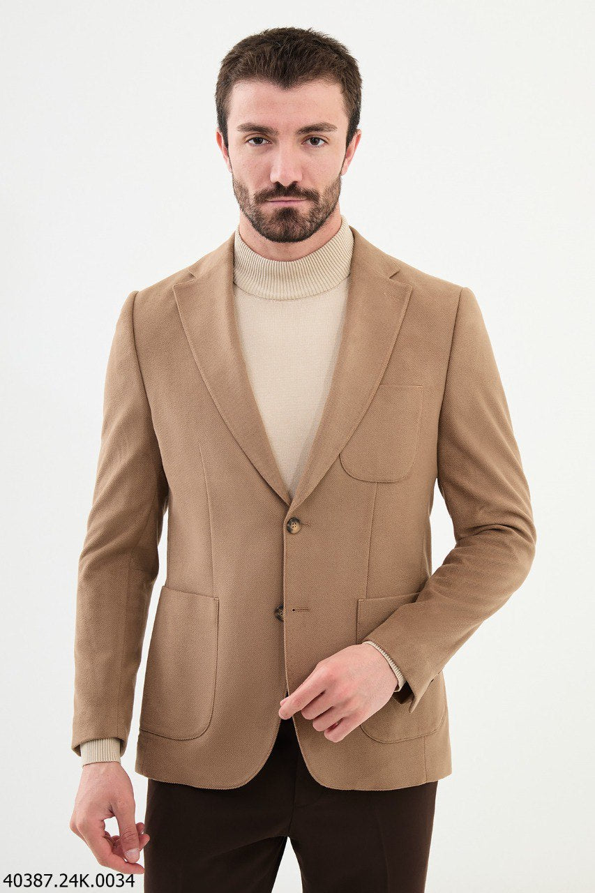 Sand Beige Hanging Pocket Jacket