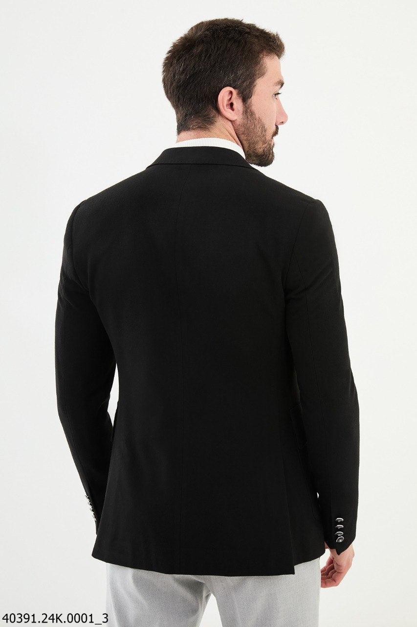 SuitHarbor Executive Black Slim Fit  Blazer