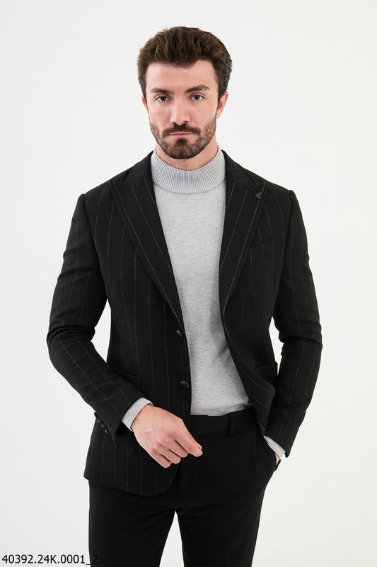 Midnight Ascend Pinstripe Blazer