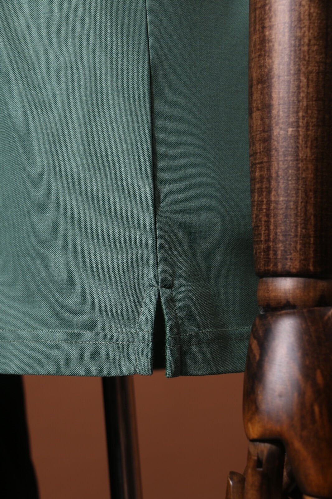 Pine Green Polo Shirt in Mulberry Silk & Velvet Blend - SUITHARBOR