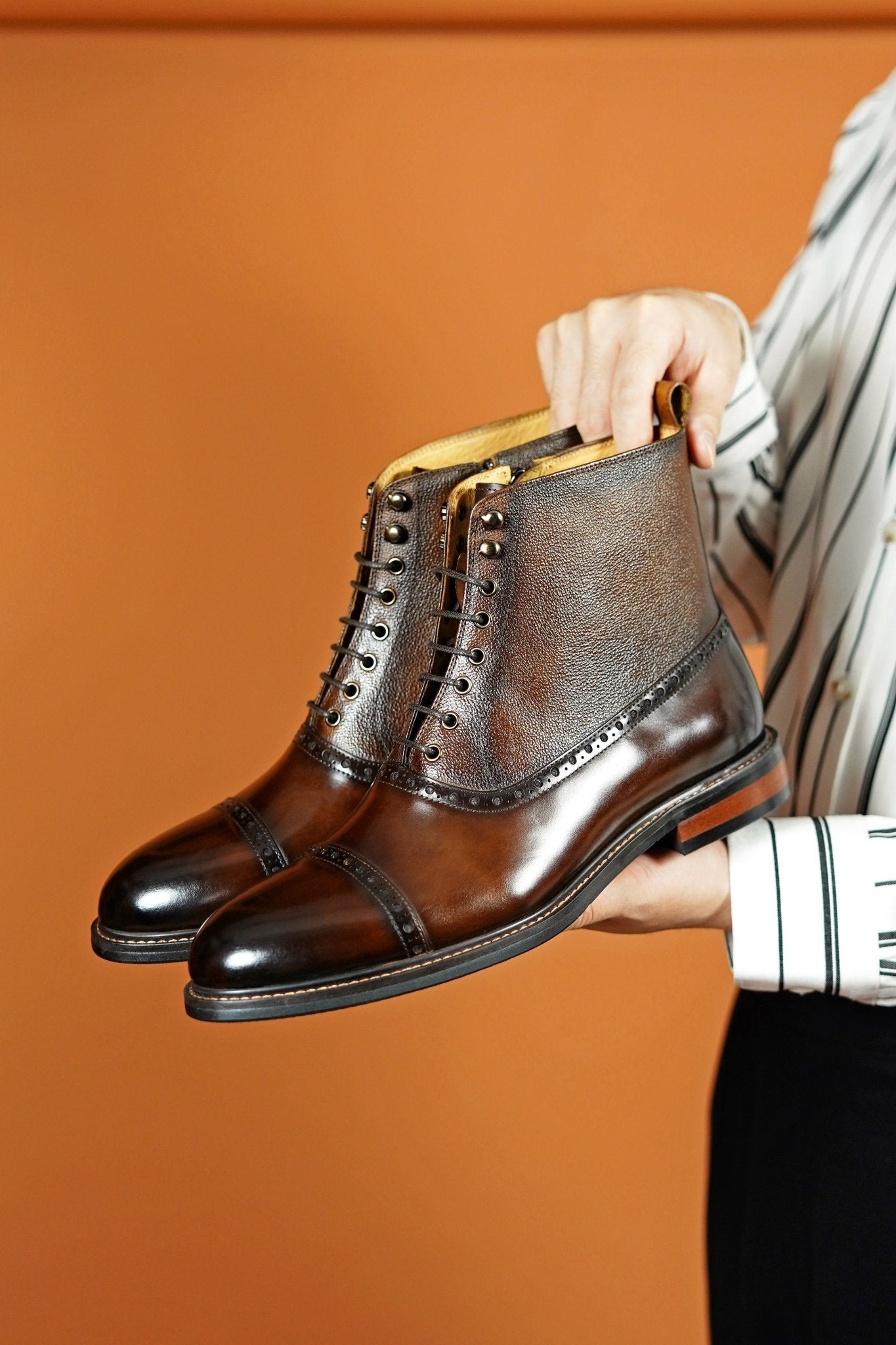Regal Brown Cap - Toe Lace - Up Boot - SUITHARBOR