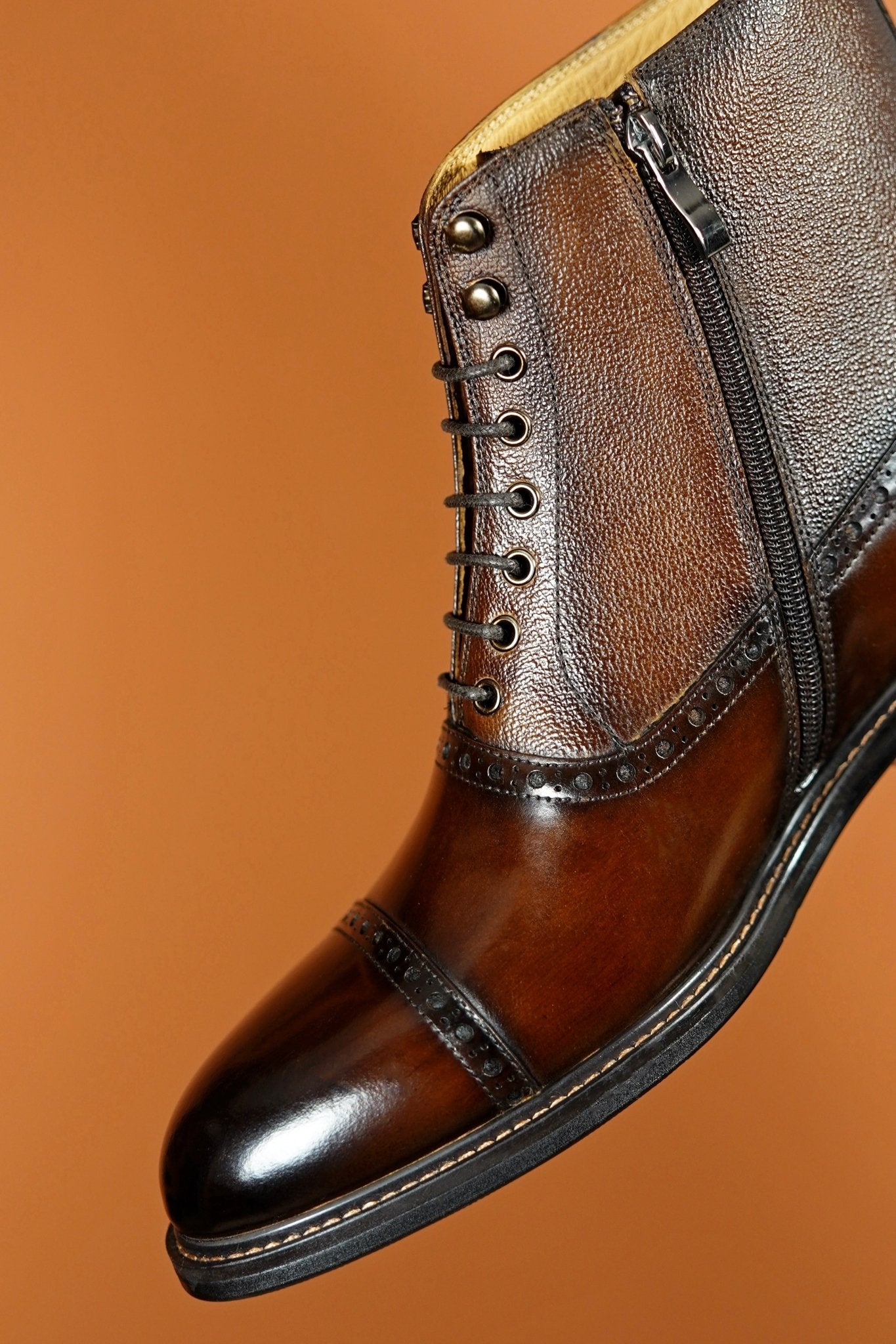 Regal Brown Cap - Toe Lace - Up Boot - SUITHARBOR
