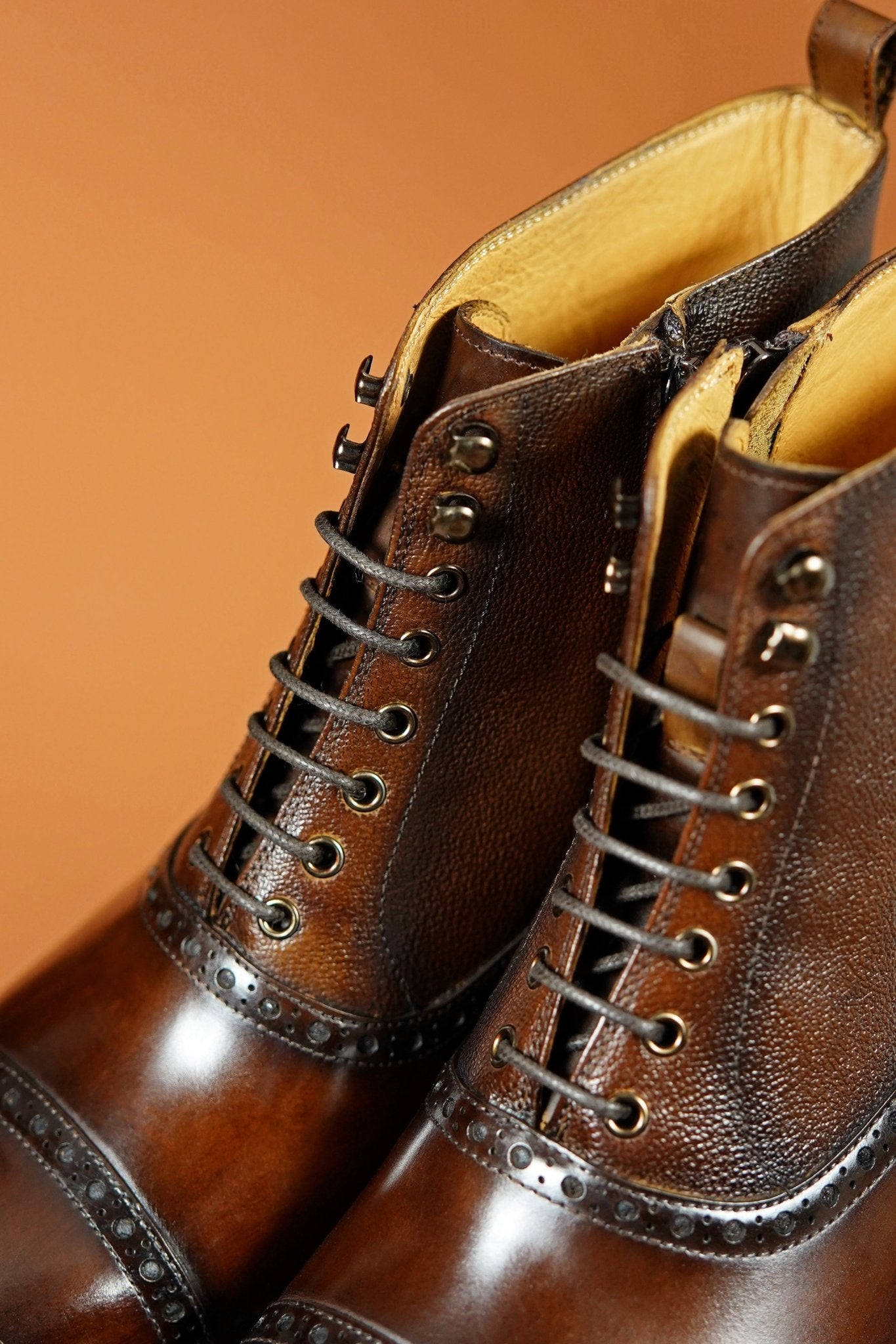Regal Brown Cap - Toe Lace - Up Boot - SUITHARBOR