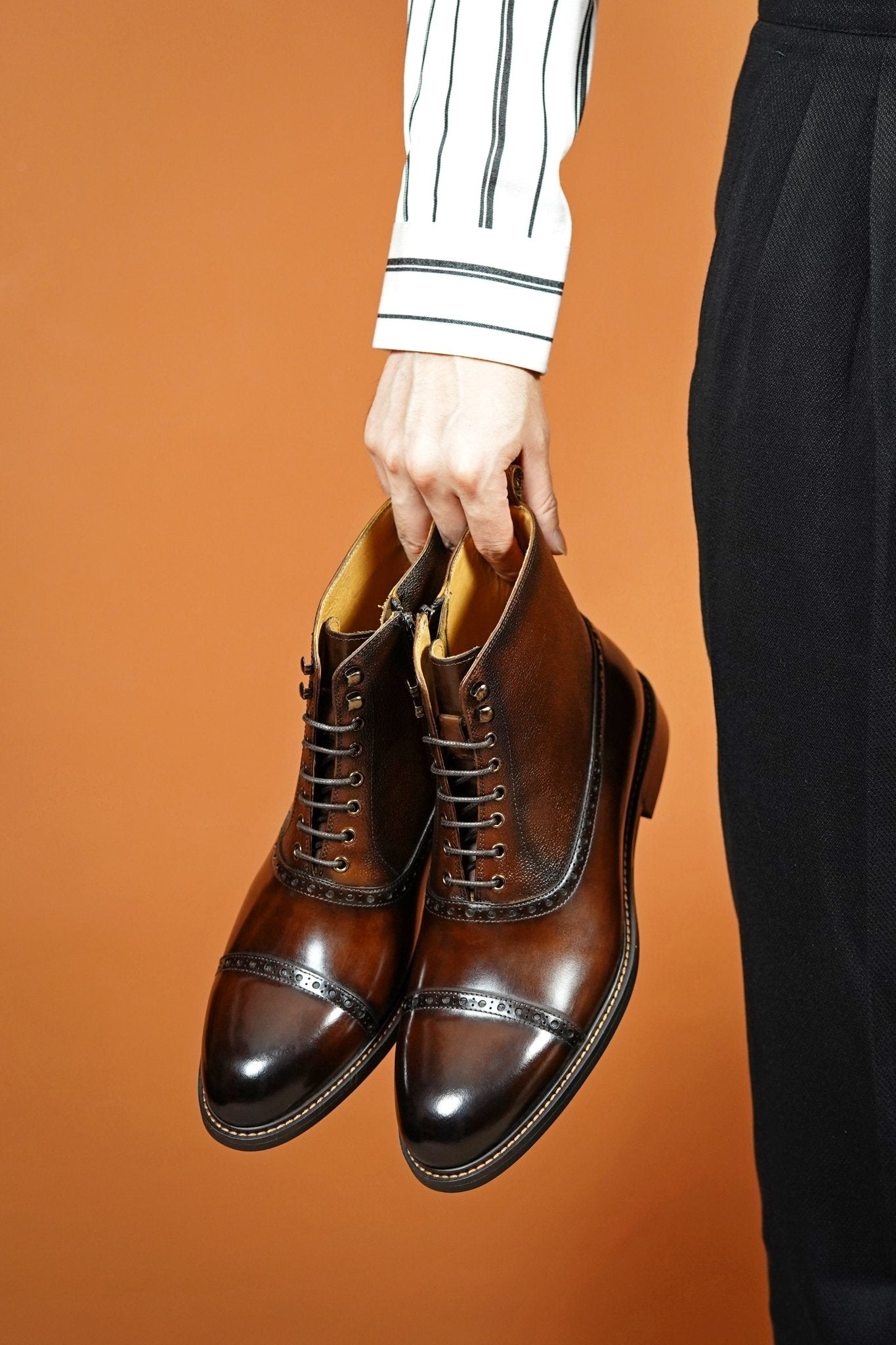 Regal Brown Cap - Toe Lace - Up Boot - SUITHARBOR