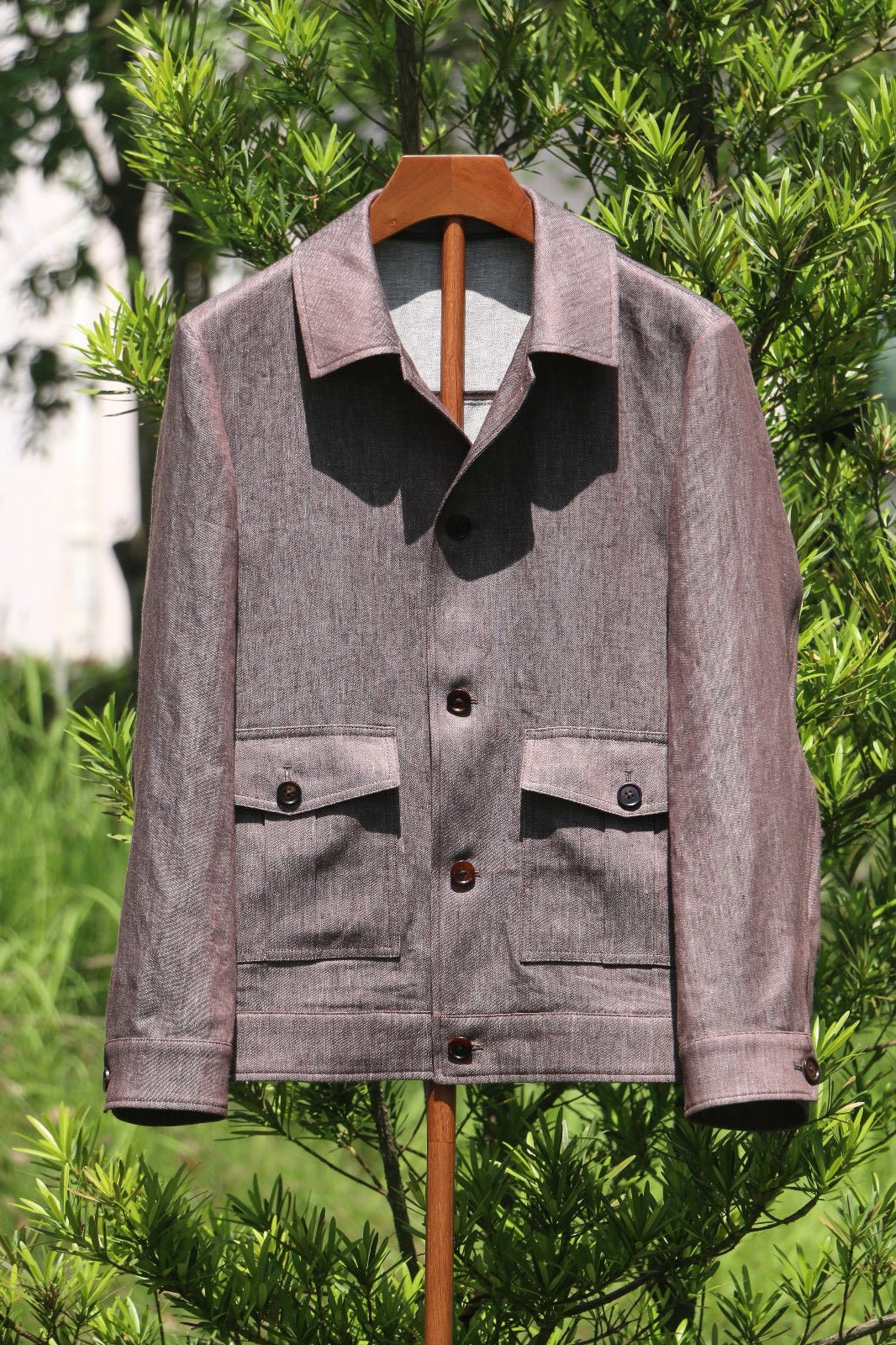 Rosewood Linen Utility Jacket - SUITHARBOR