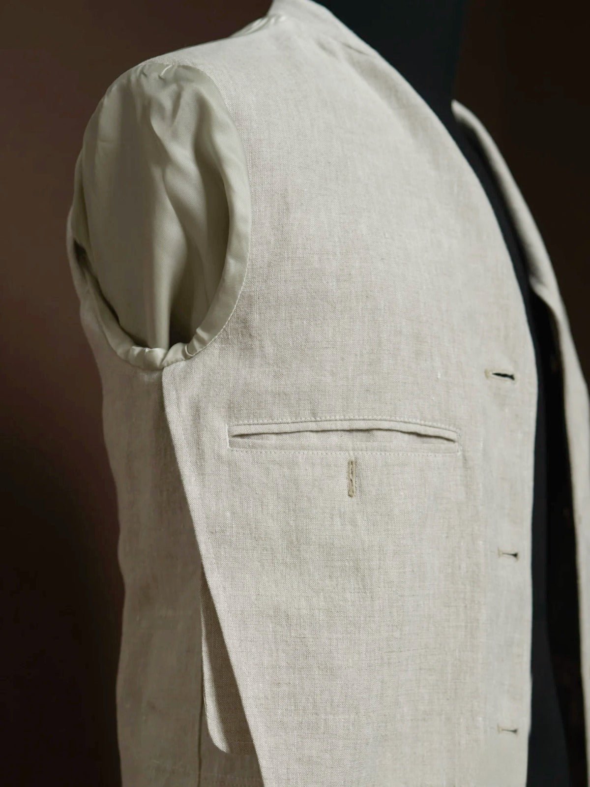 Sahara Natural Linen Safari Jacket - SUITHARBOR