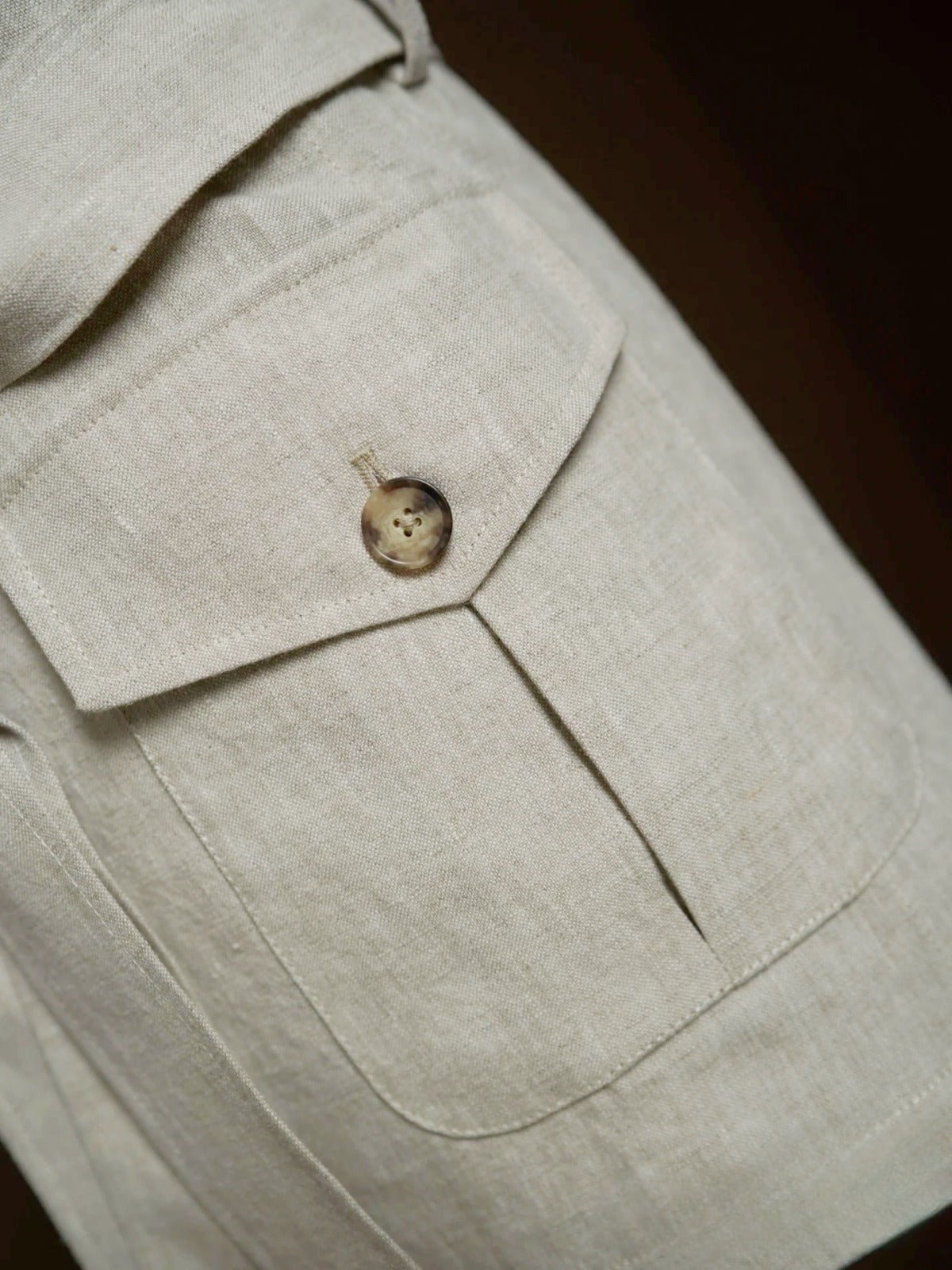Sahara Natural Linen Safari Jacket - SUITHARBOR