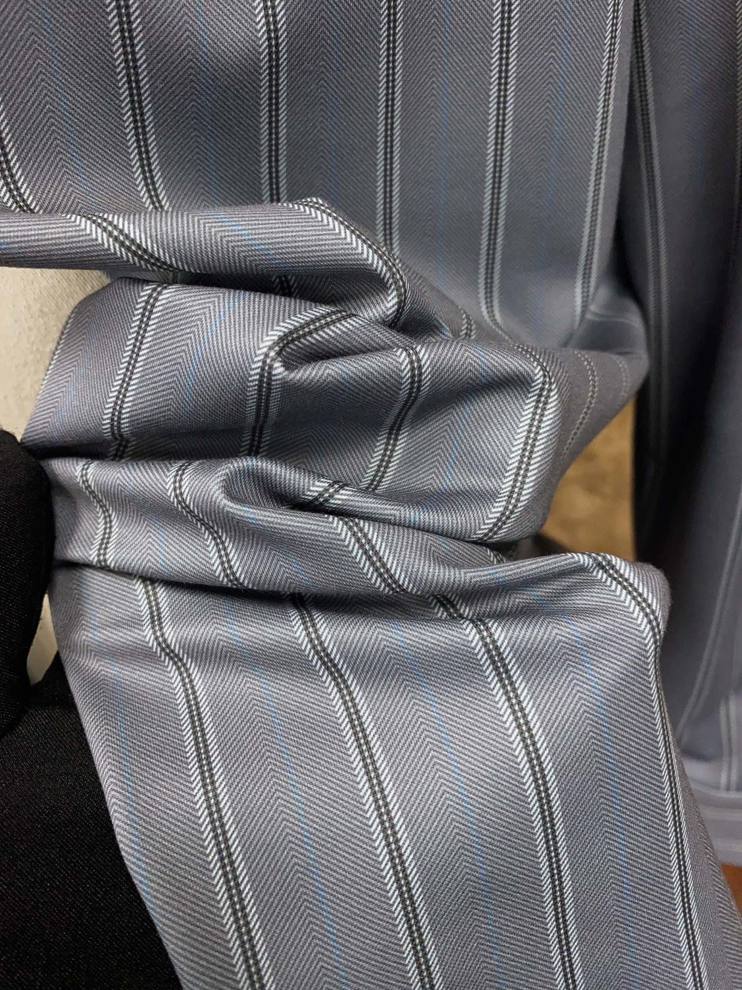 Steel Blue Pinstripe Executive Dress Shirt - SUITHARBOR