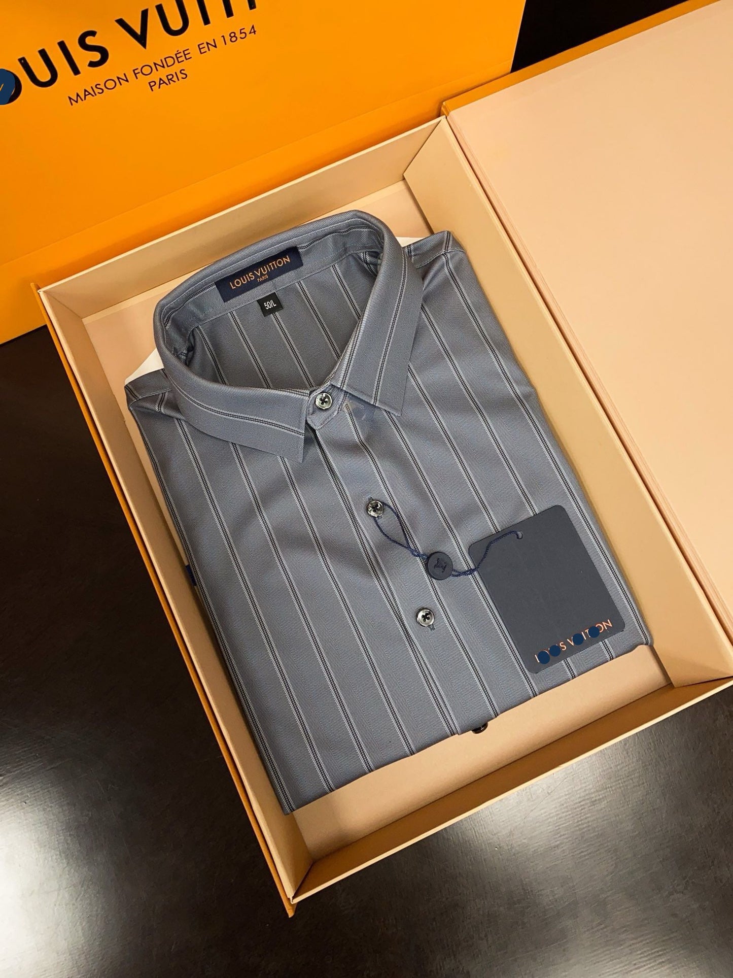 Steel Blue Pinstripe Executive Dress Shirt - SUITHARBOR