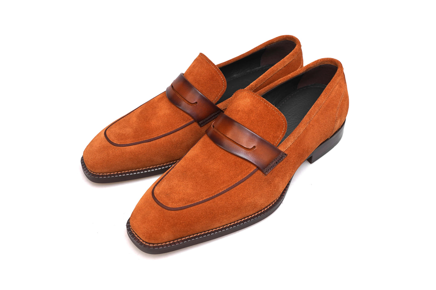 Amber Oak Suede Brown Loafers