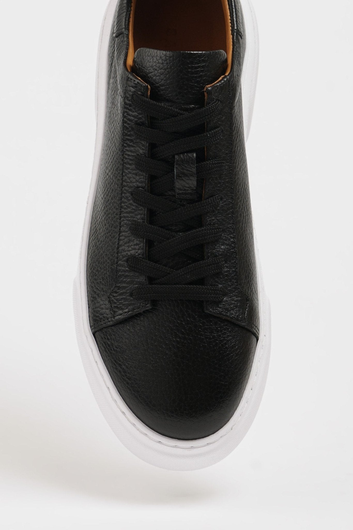 SUITHARBOR Black Leather Sneakers for Men - SUITHARBOR