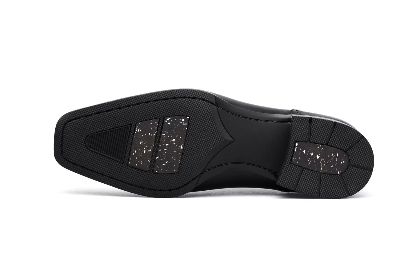 SuitHarbor Blake - Stitched Black Cap - Toe Oxford - SUITHARBOR