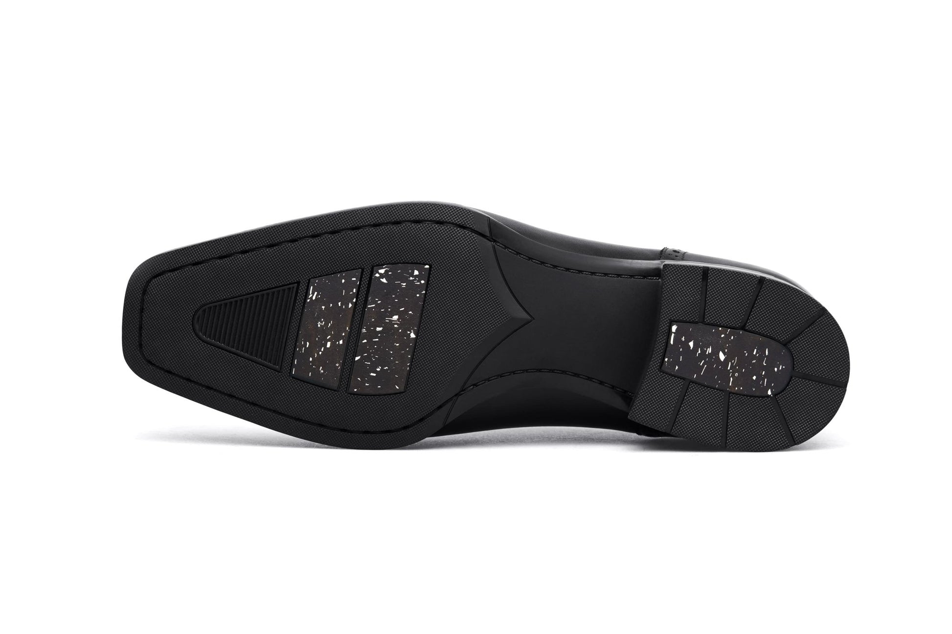 SuitHarbor Blake - Stitched Black Cap - Toe Oxford - SUITHARBOR