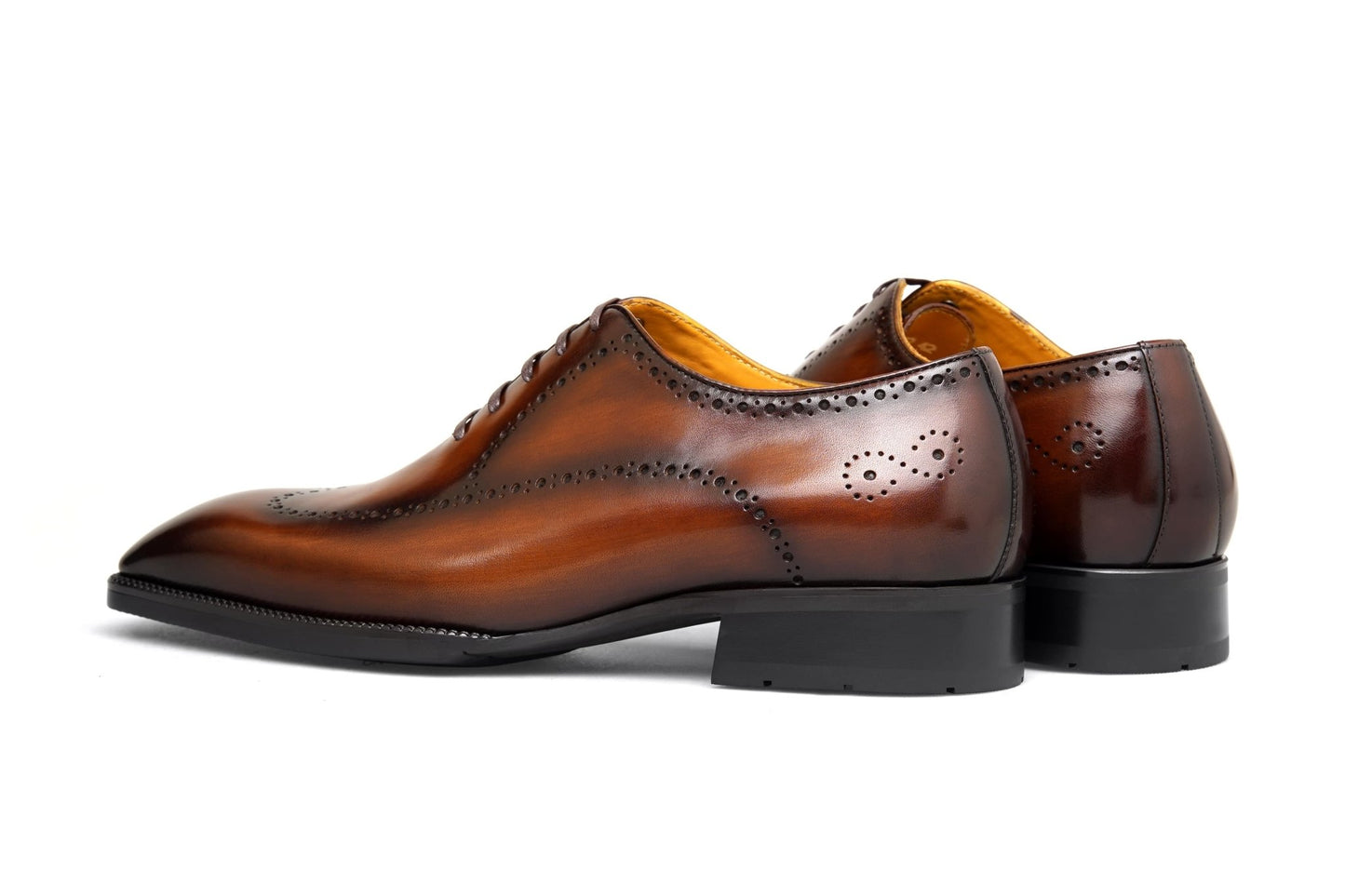 SuitHarbor Blake - Stitched Brown Wingtip Oxford - SUITHARBOR