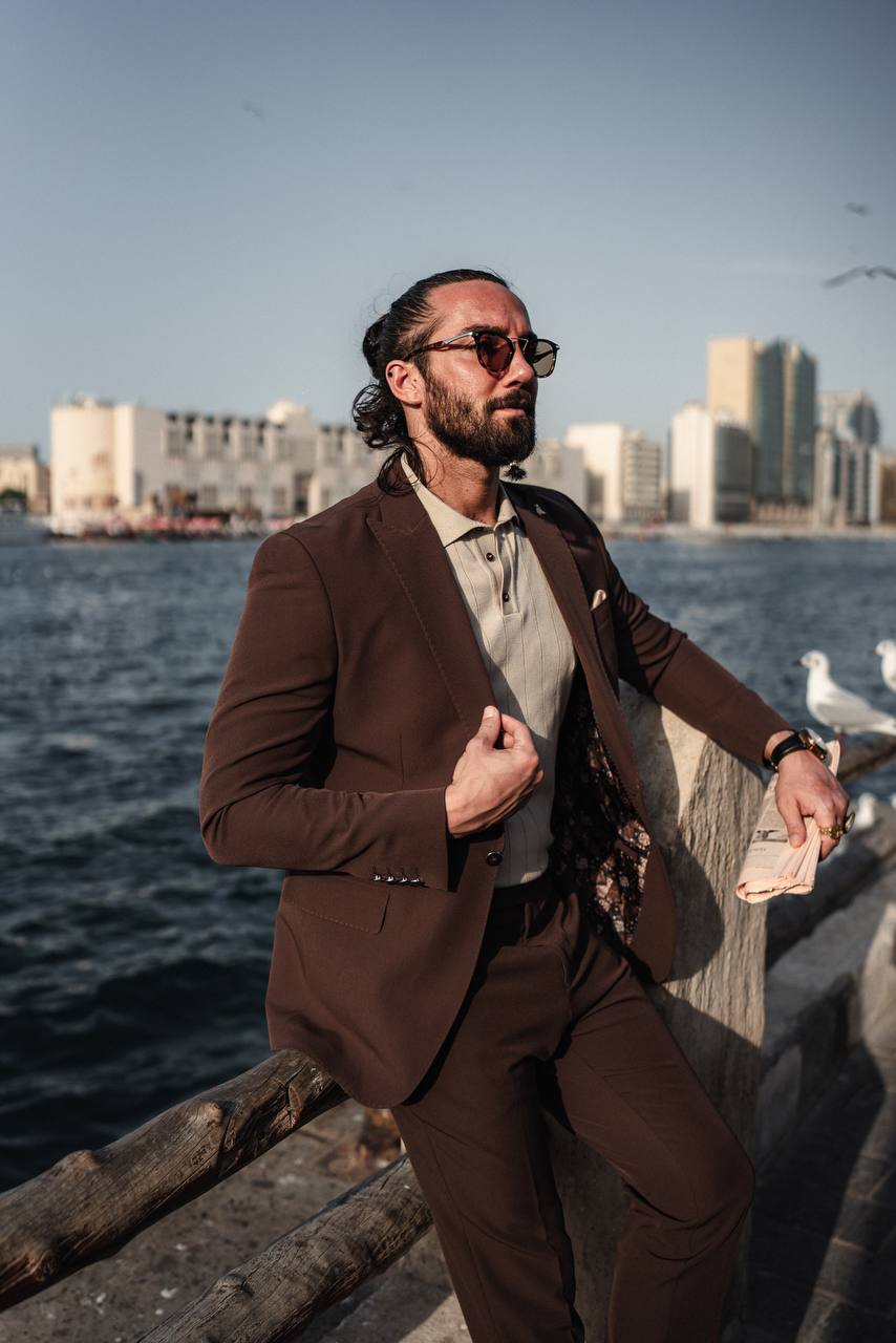 SUITHARBOR™ Brown Tailored Suit - SUITHARBOR