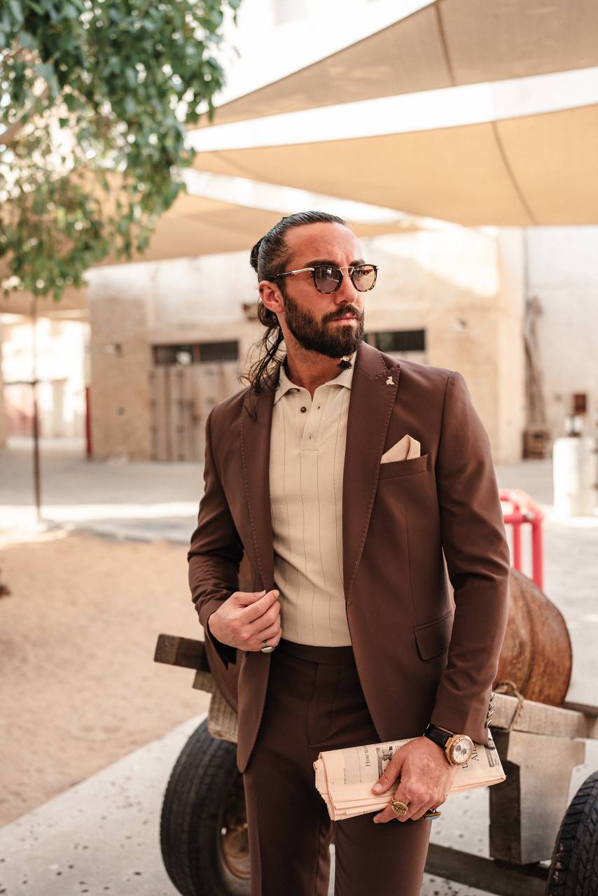 SUITHARBOR™ Brown Tailored Suit - SUITHARBOR