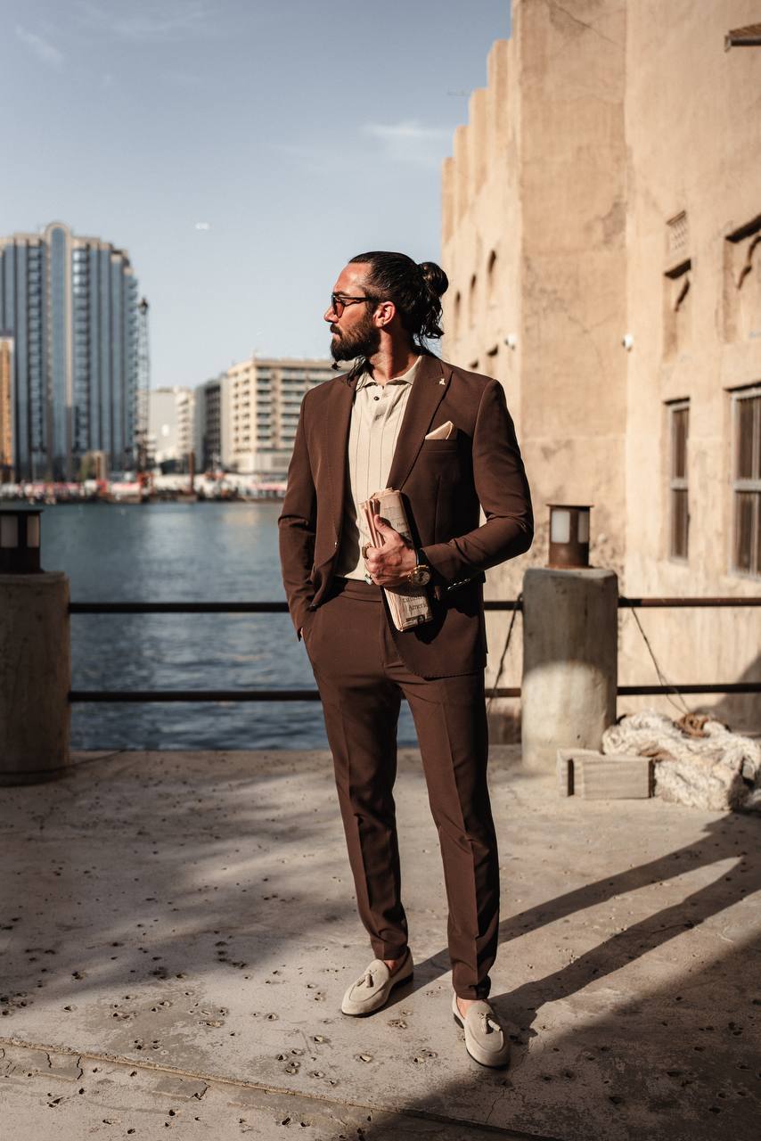 SUITHARBOR™ Brown Tailored Suit - SUITHARBOR